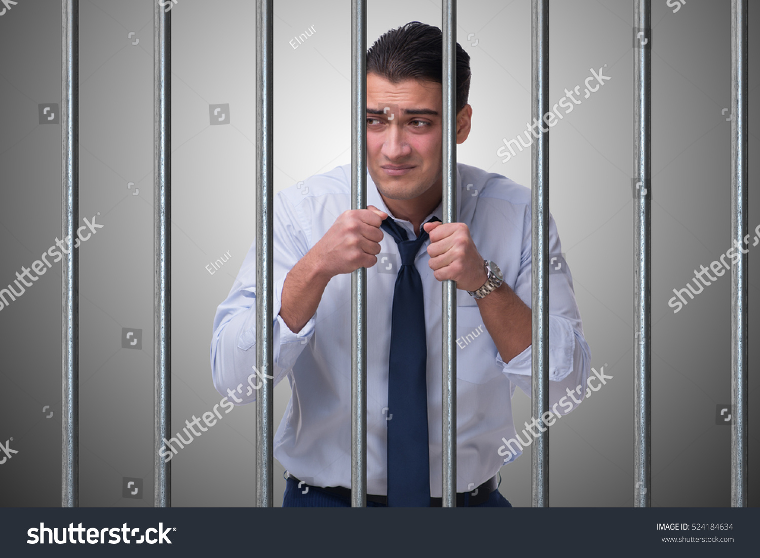 Young Businessman Behind Bars Prison Stock Photo 524184634 | Shutterstock