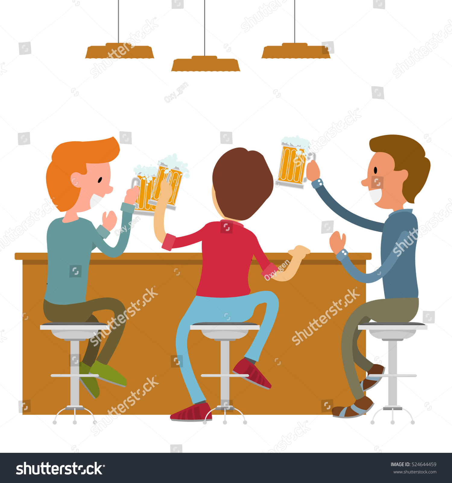 Friends Drinking Beer Bachelor Party Concept Stock Illustration ...