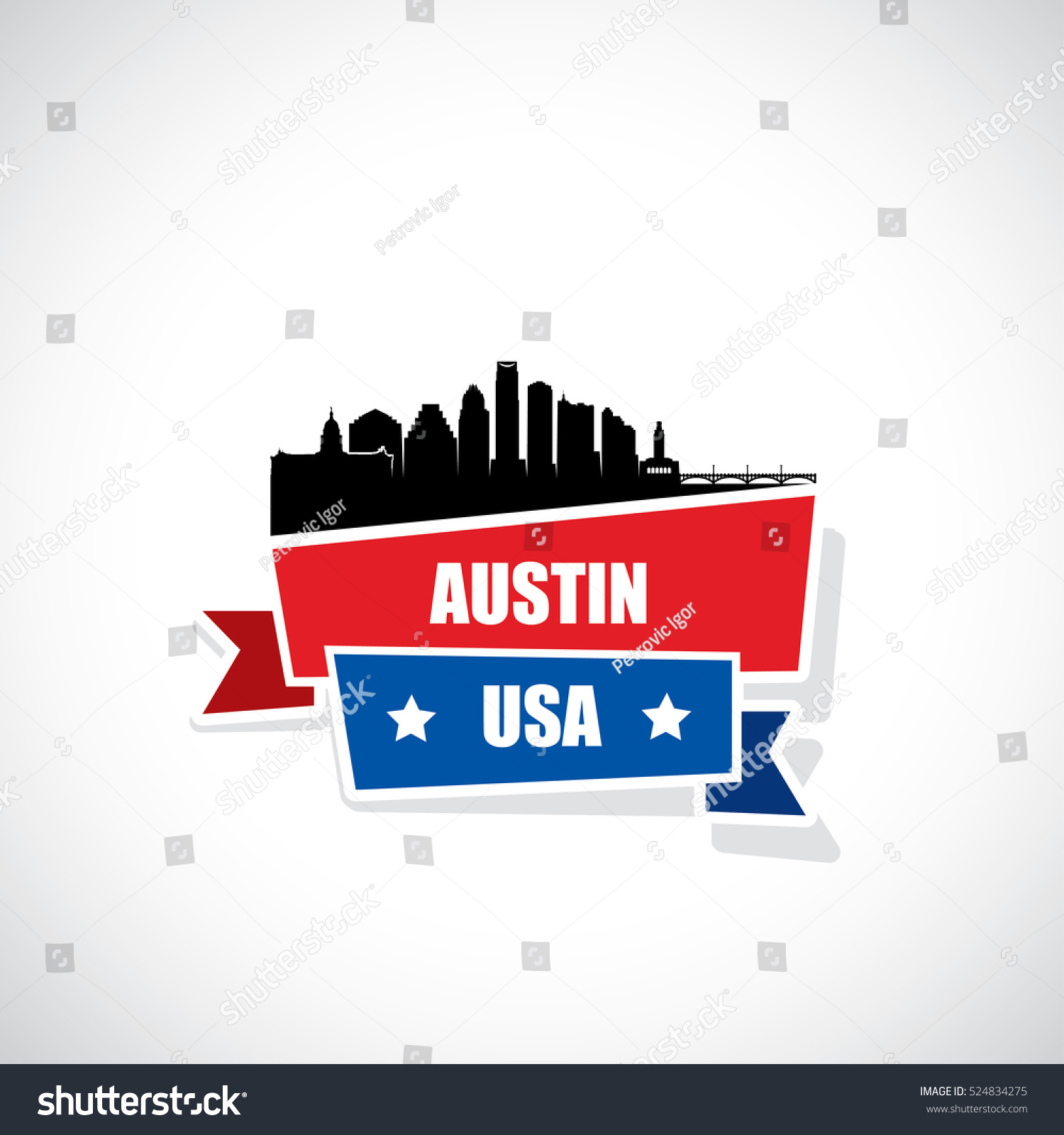 Austin Ribbon Banner Texas Usa Vector Stock Vector Royalty Free