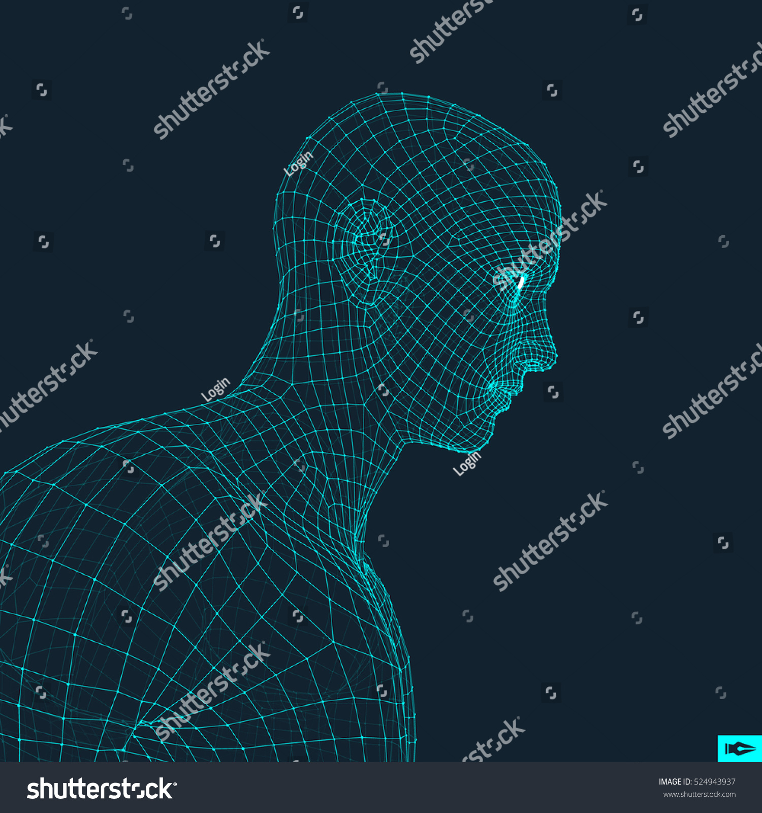 Head Person 3d Grid Geometric Face Stock Vector (Royalty Free ...