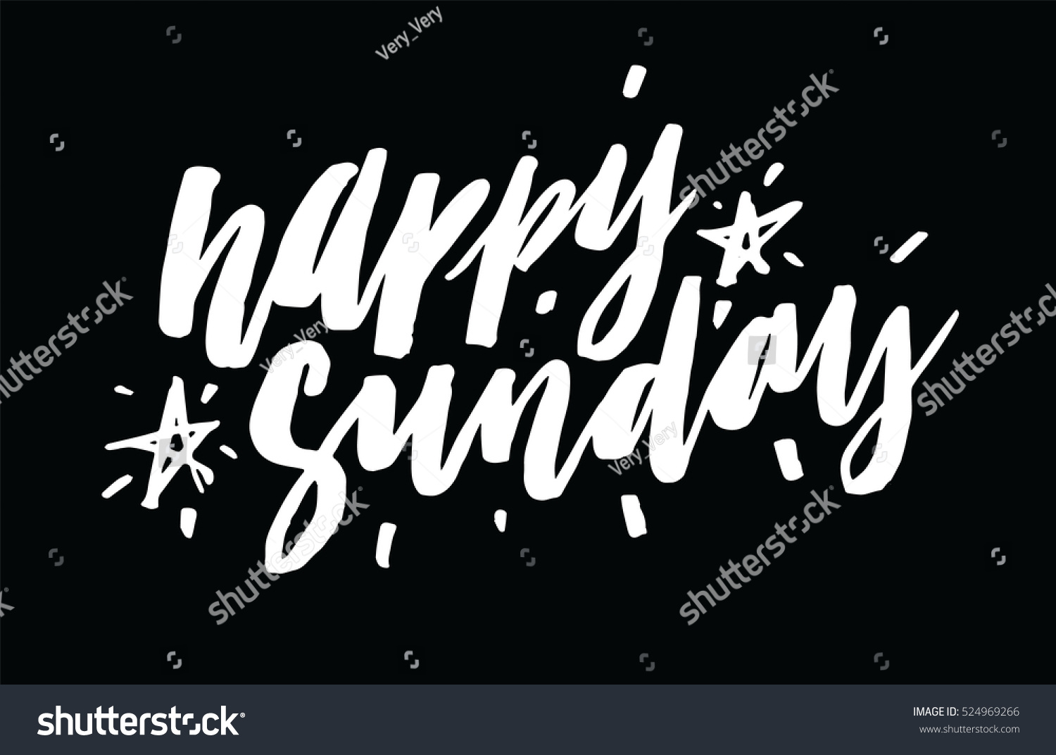 Happy Sunday Conceptual Handwritten Phrase Hand Stock Vector (Royalty ...