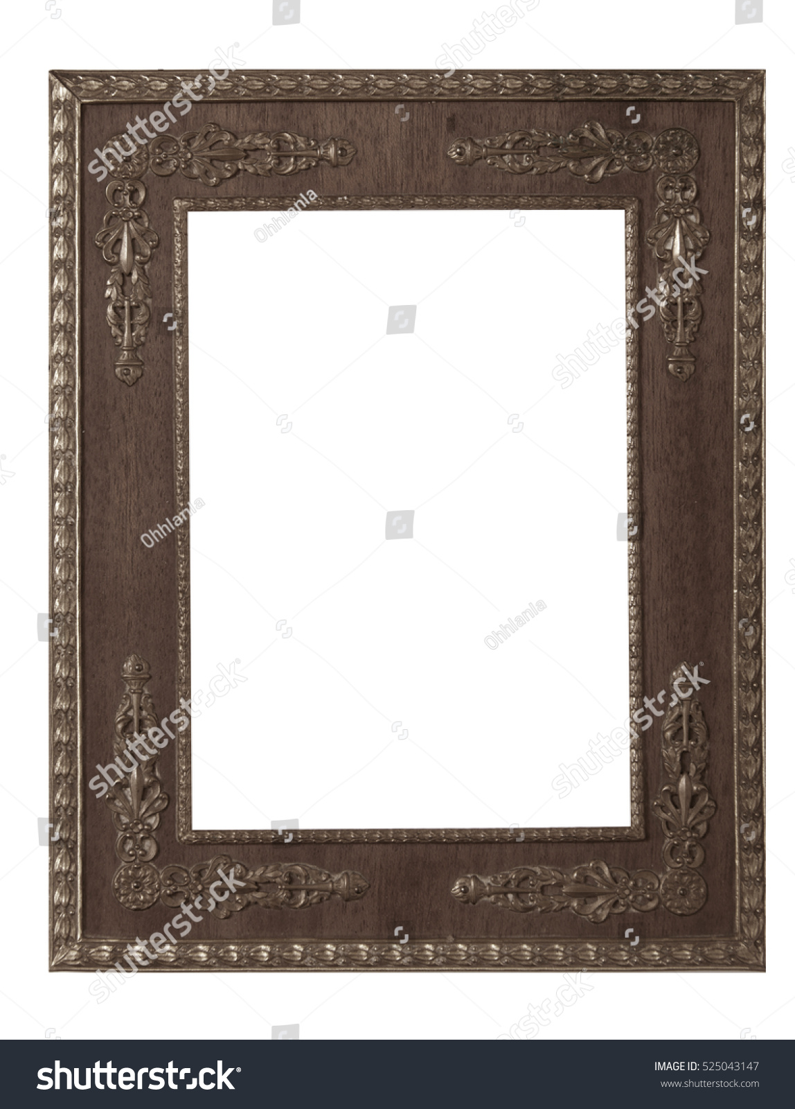 Antique Frame Isolated On White Background Stock Photo 525043147 ...