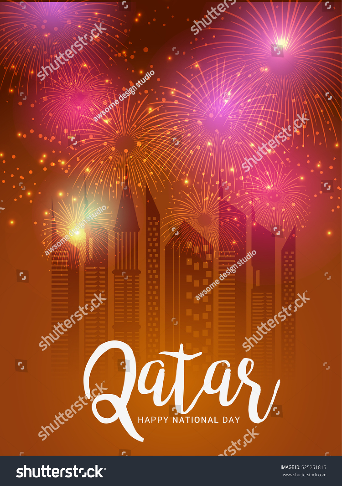 Qatar National Day Backgroundqatar National Day Stock Vector (Royalty