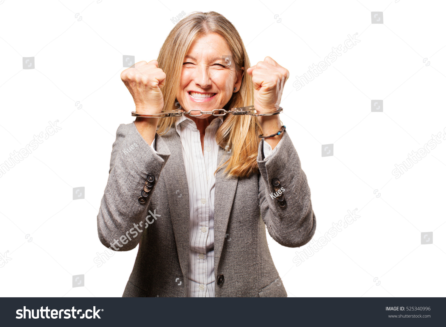 Senior Beautiful Woman Handcuffs Stock Photo 525340996 | Shutterstock