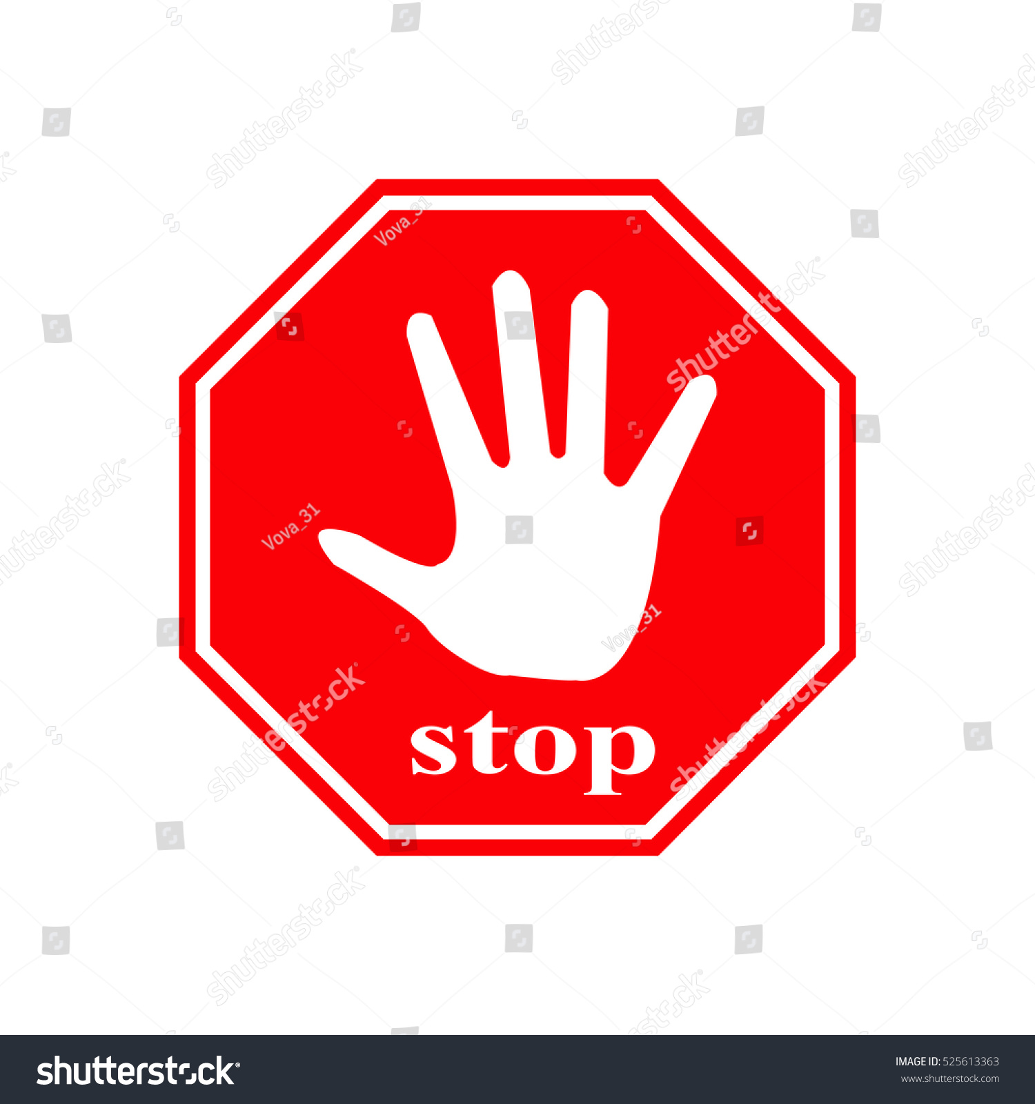 Stop Sign On White Background Stock Vector (Royalty Free) 525613363 ...