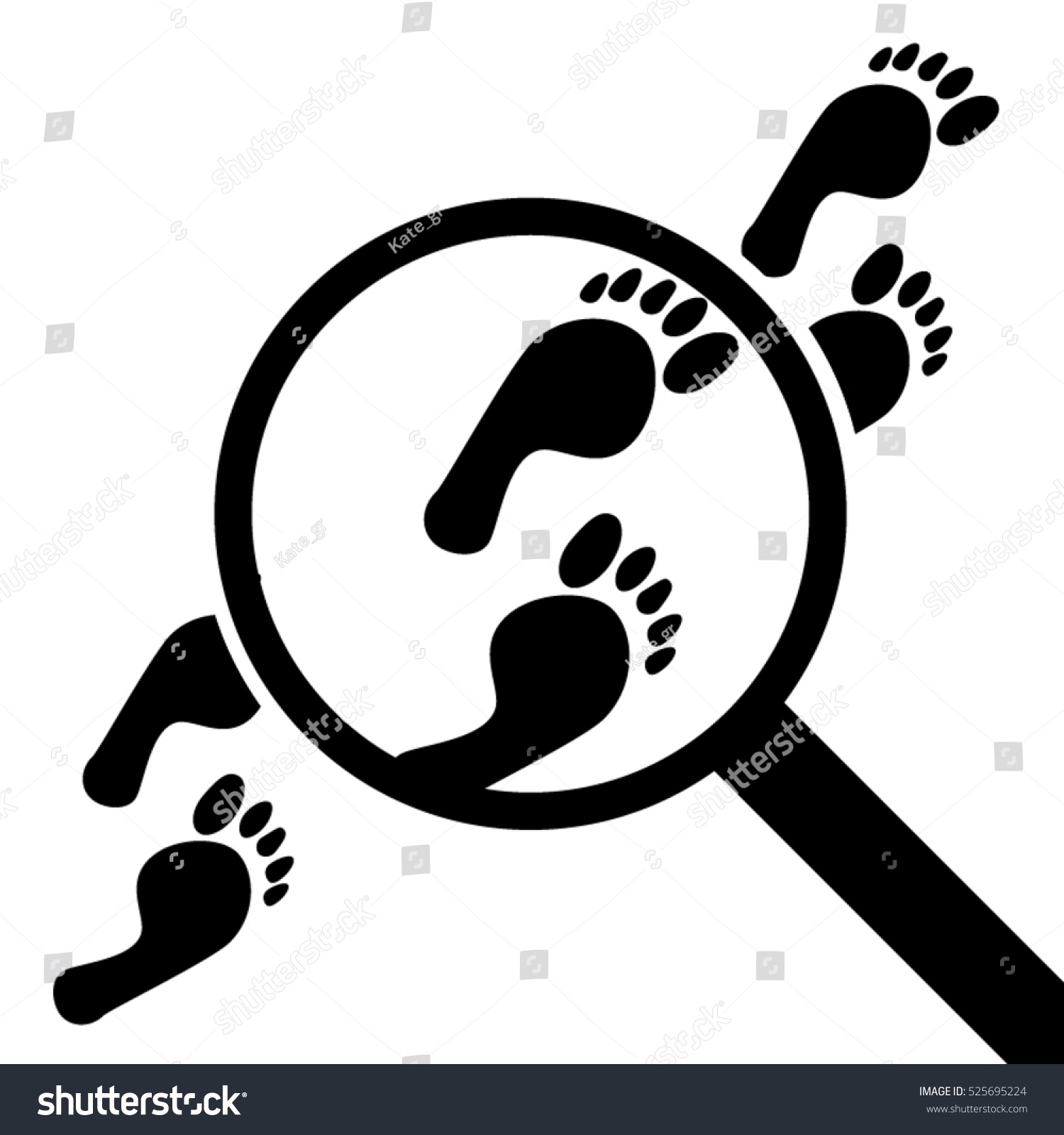 Footprints Magnifier Stock Vector (Royalty Free) 525695224 | Shutterstock