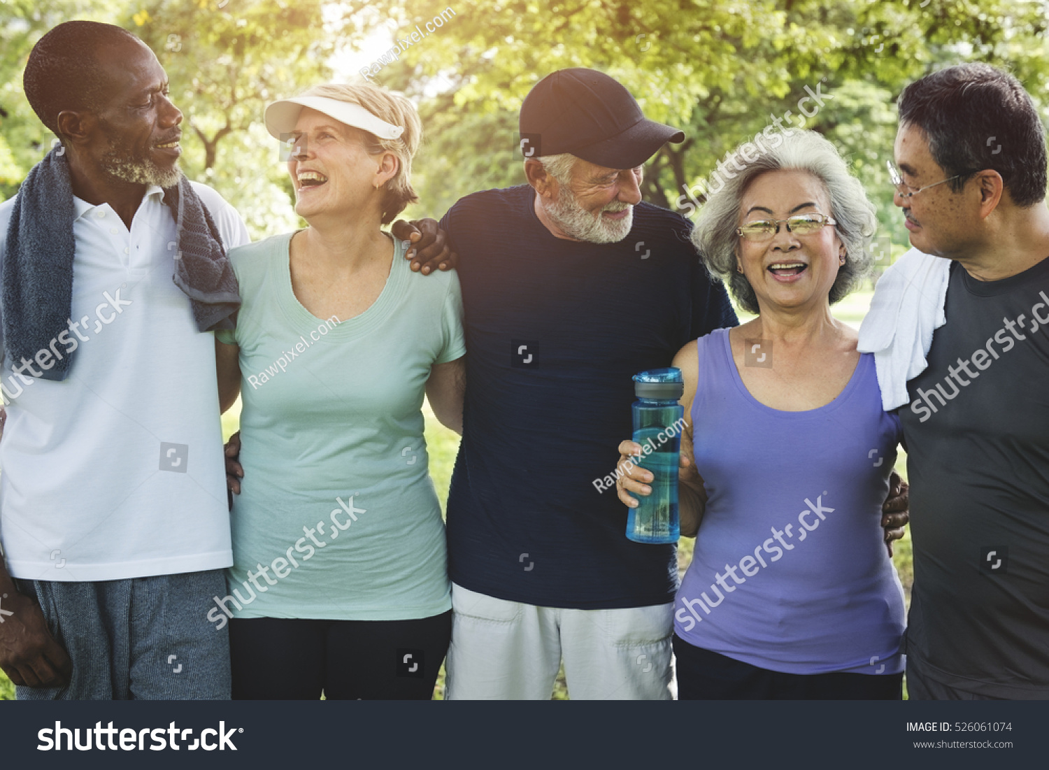 Senior Group Friends Exercise Relax Concept Stock Photo 526061074 ...