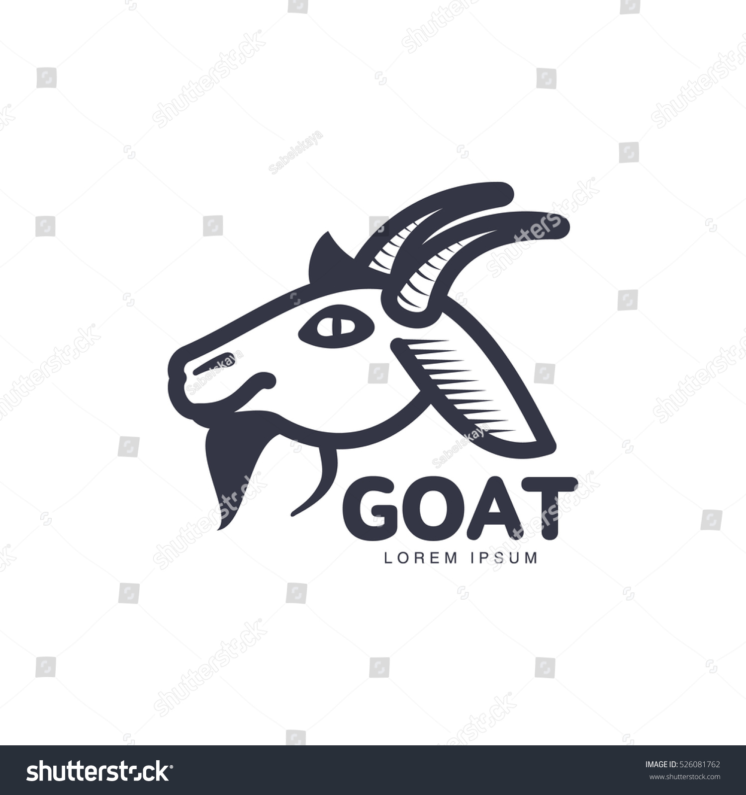 Side View Goat Head Logo Template Stock Vector (Royalty Free) 526081762 ...