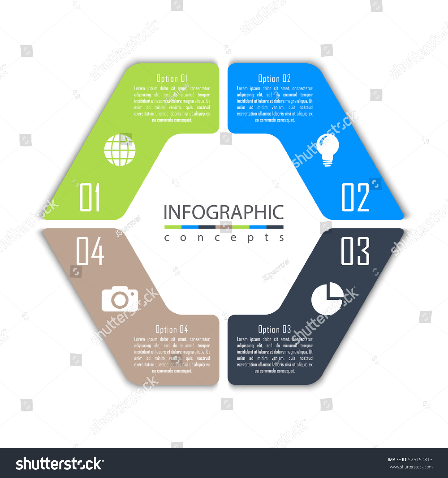 Vector Round Infographic Diagram 4 Options Stock Vector (Royalty Free ...