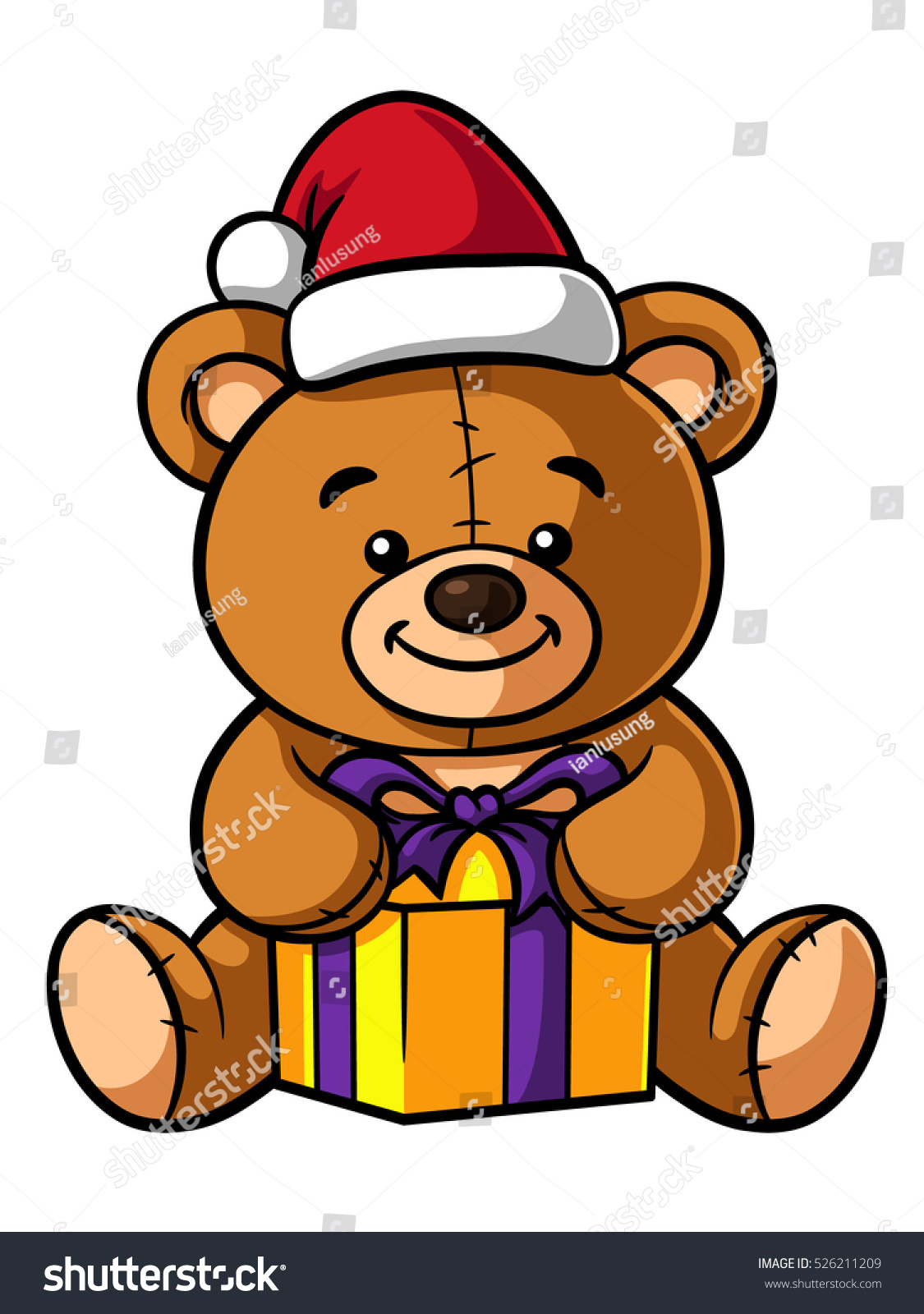 cartoon christmas teddy bear