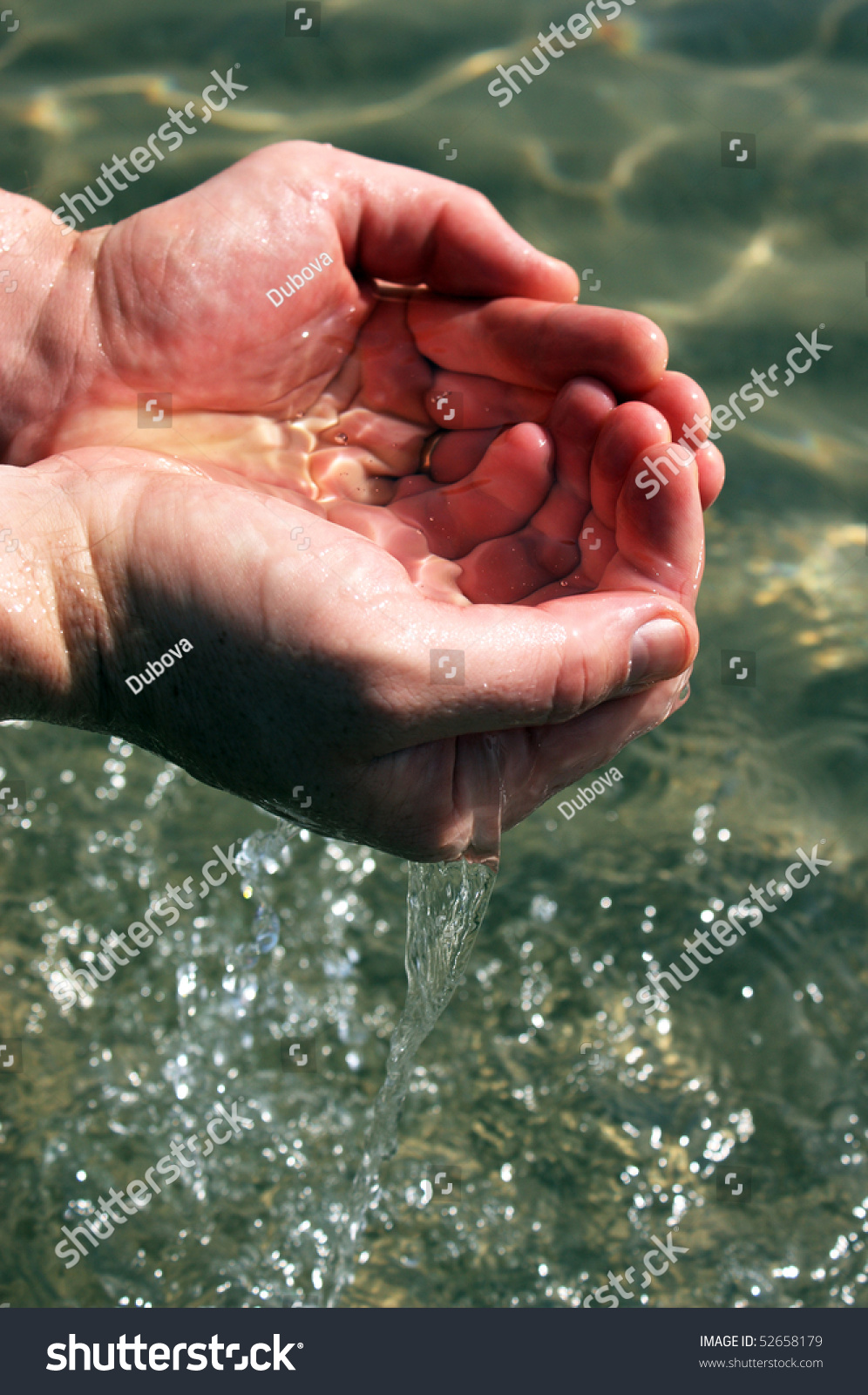 Man Hands Catching Water Sea Stock Photo 52658179 | Shutterstock