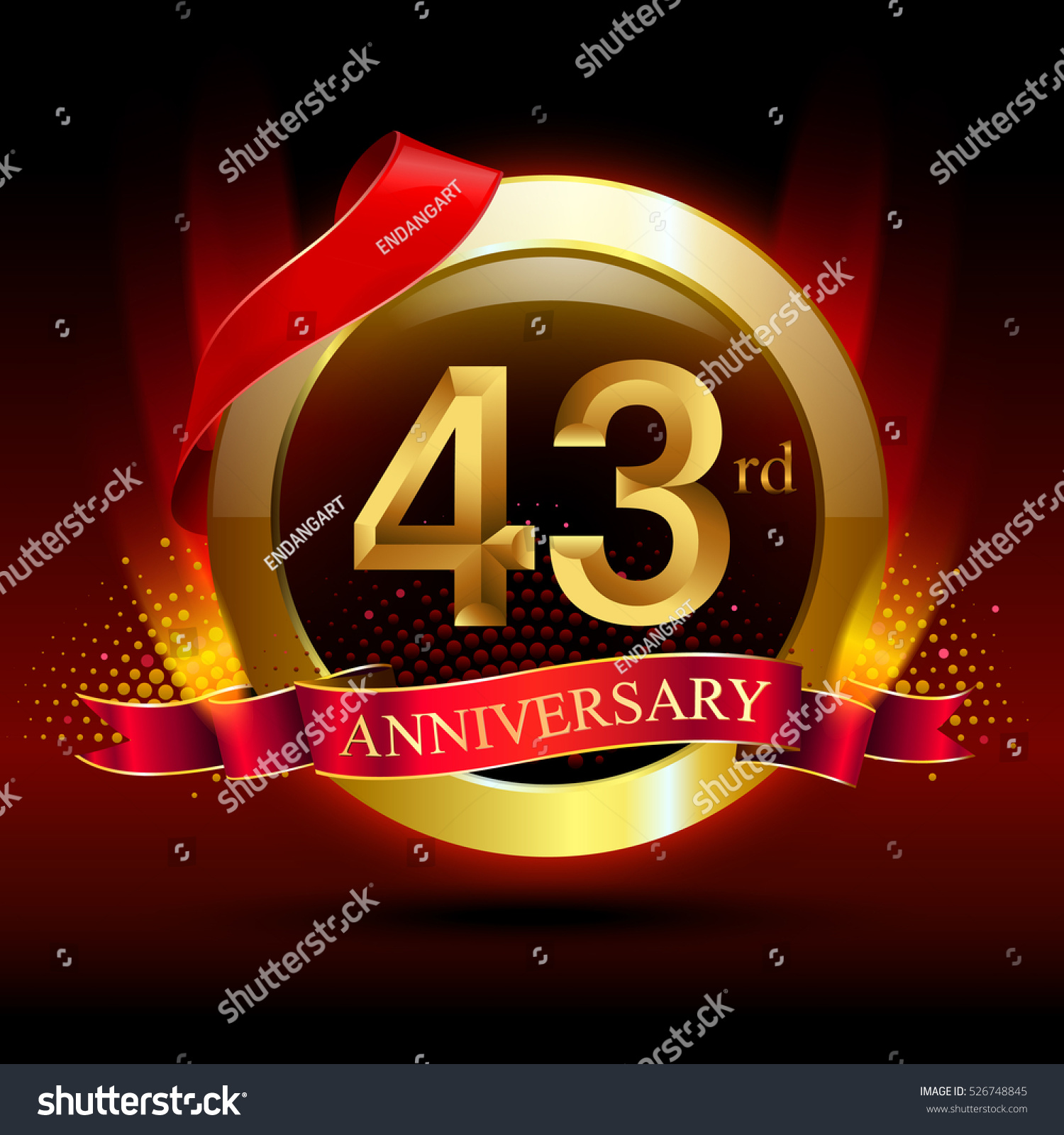 43rd Golden Anniversary Logo Ring Red Stock Vector (Royalty Free ...