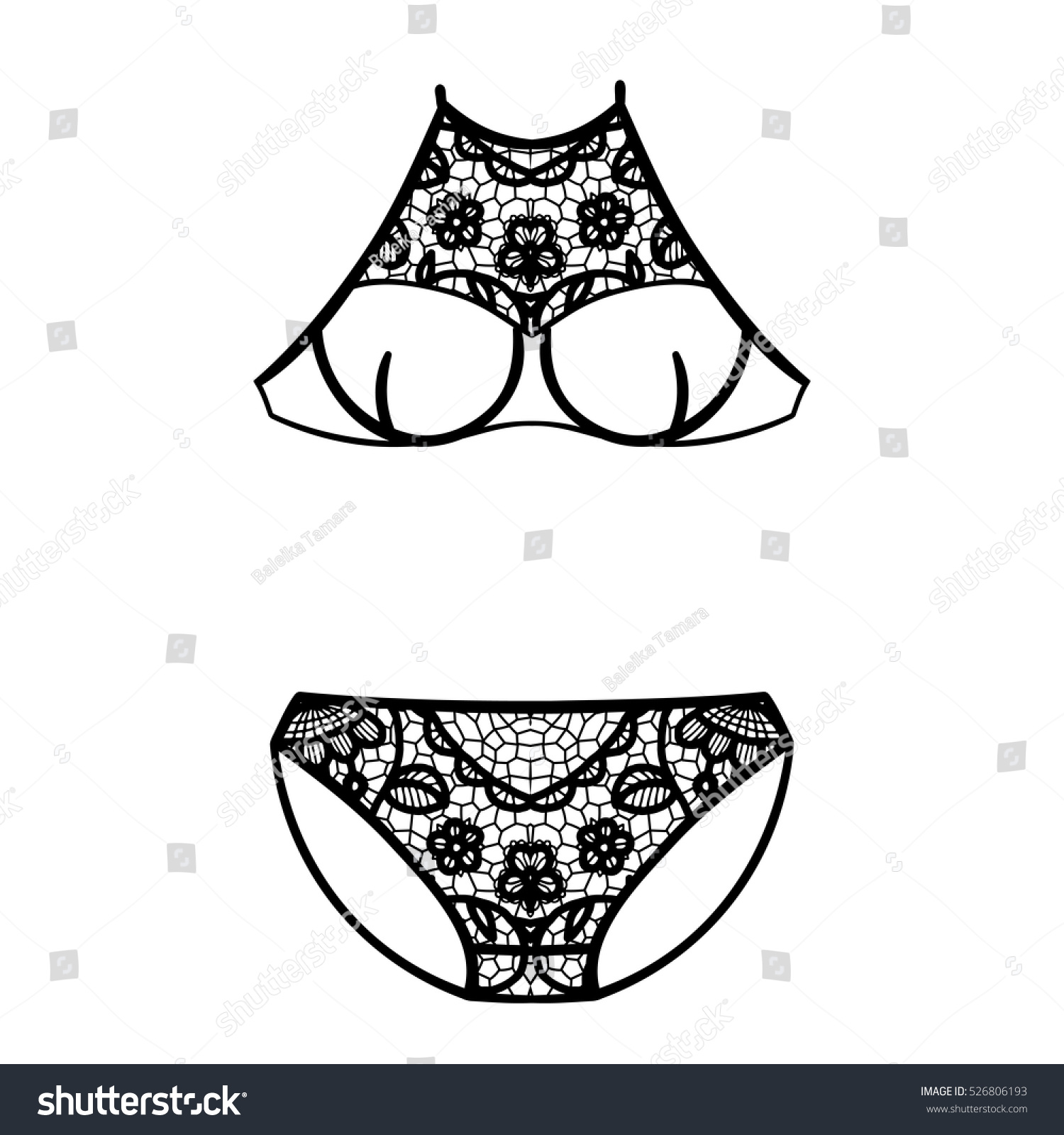 Hand Drawn Lingerie Panty Bra Set Stock Vector Royalty Free 526806193 Shutterstock 