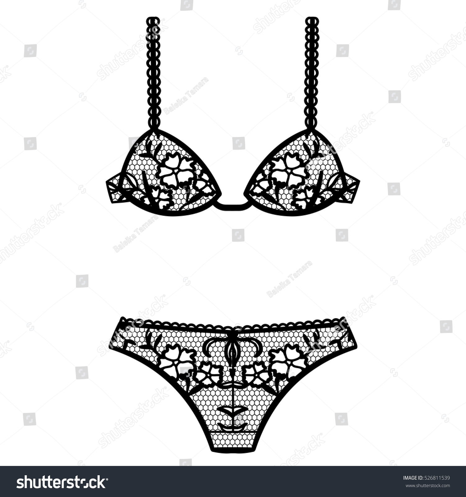 Hand Drawn Lingerie Panty Bra Set Stock Vector Royalty Free 526811539 Shutterstock 