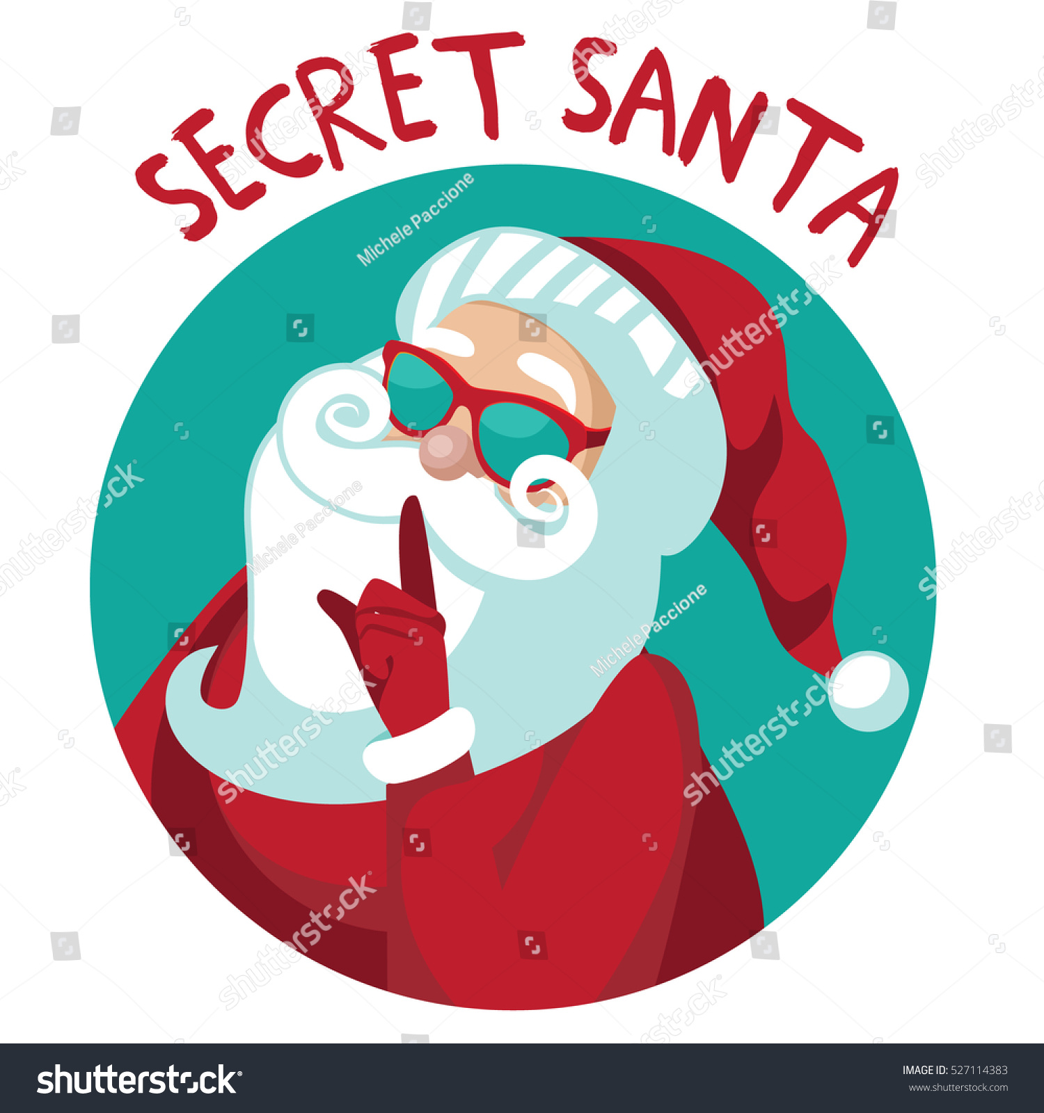Cartoon Secret Santa Christmas Illustration Santa: стоковая иллюстрация, 52...
