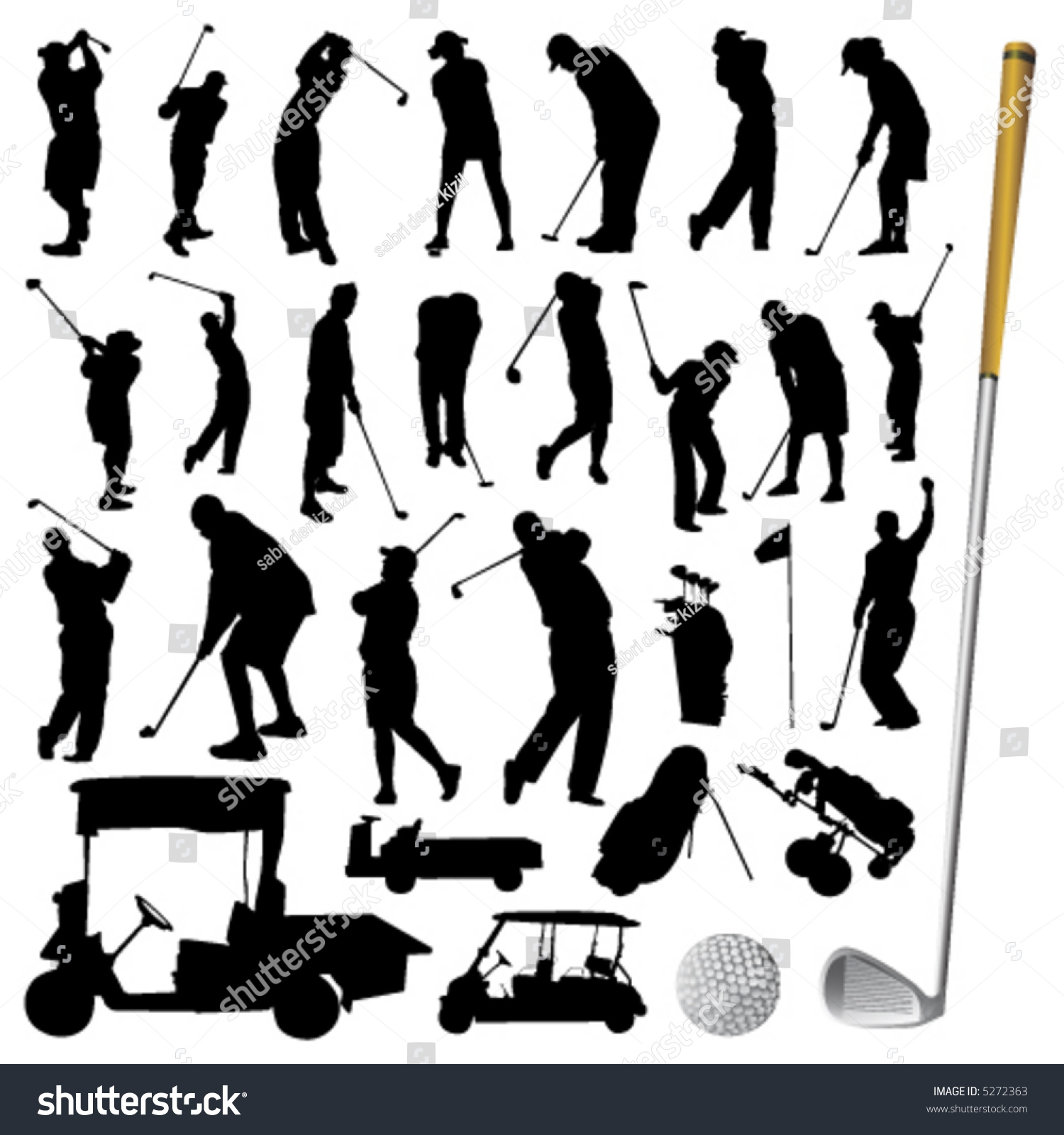 Collection Golf Vector Stock Vector (Royalty Free) 5272363 | Shutterstock