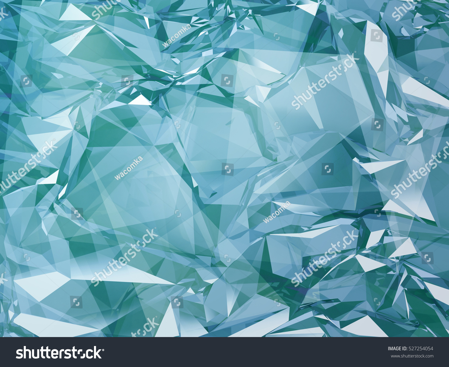 3d Render Digital Illustration Blue Crystal Stock Illustration ...