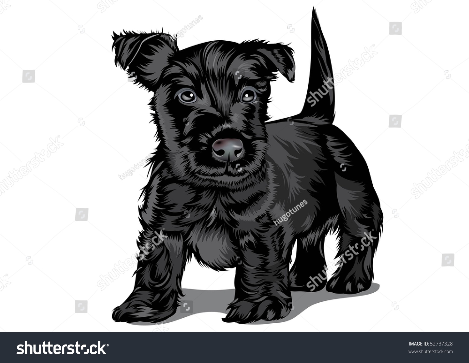 Черная собака мультяшная