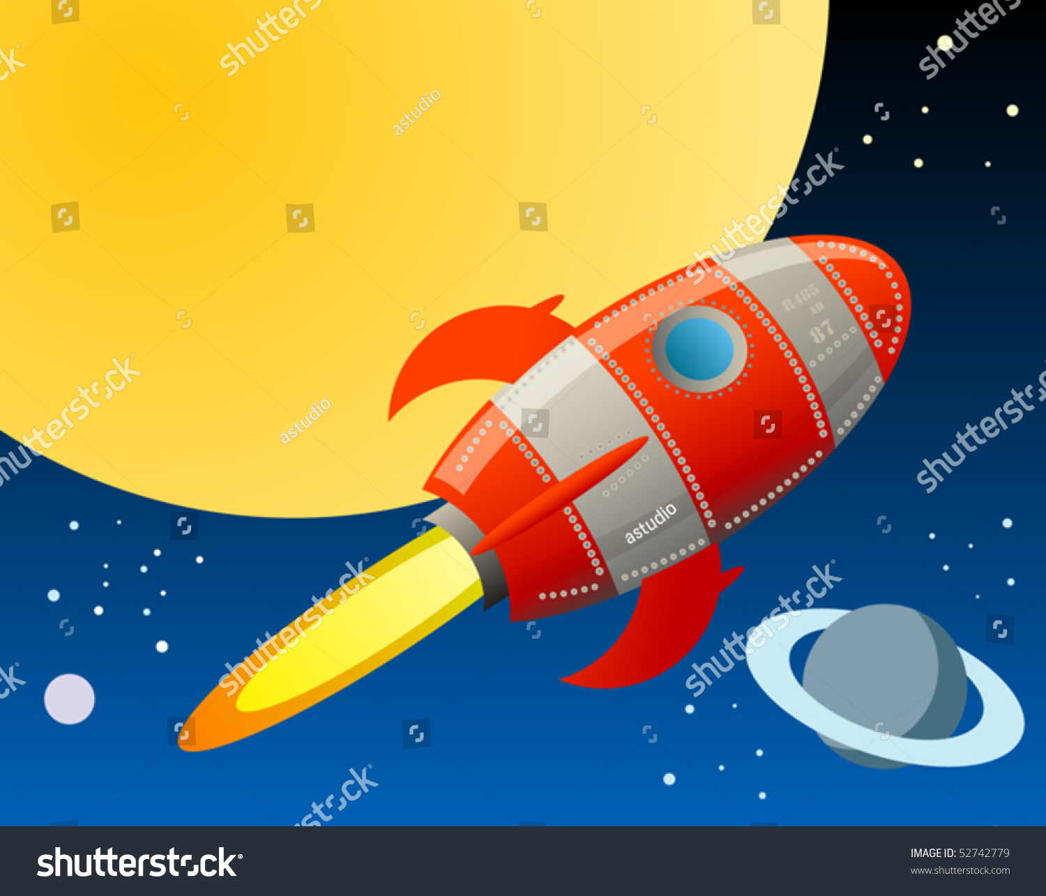 Rocket Space Vector Illustration Stock Vector (Royalty Free) 52742779 ...