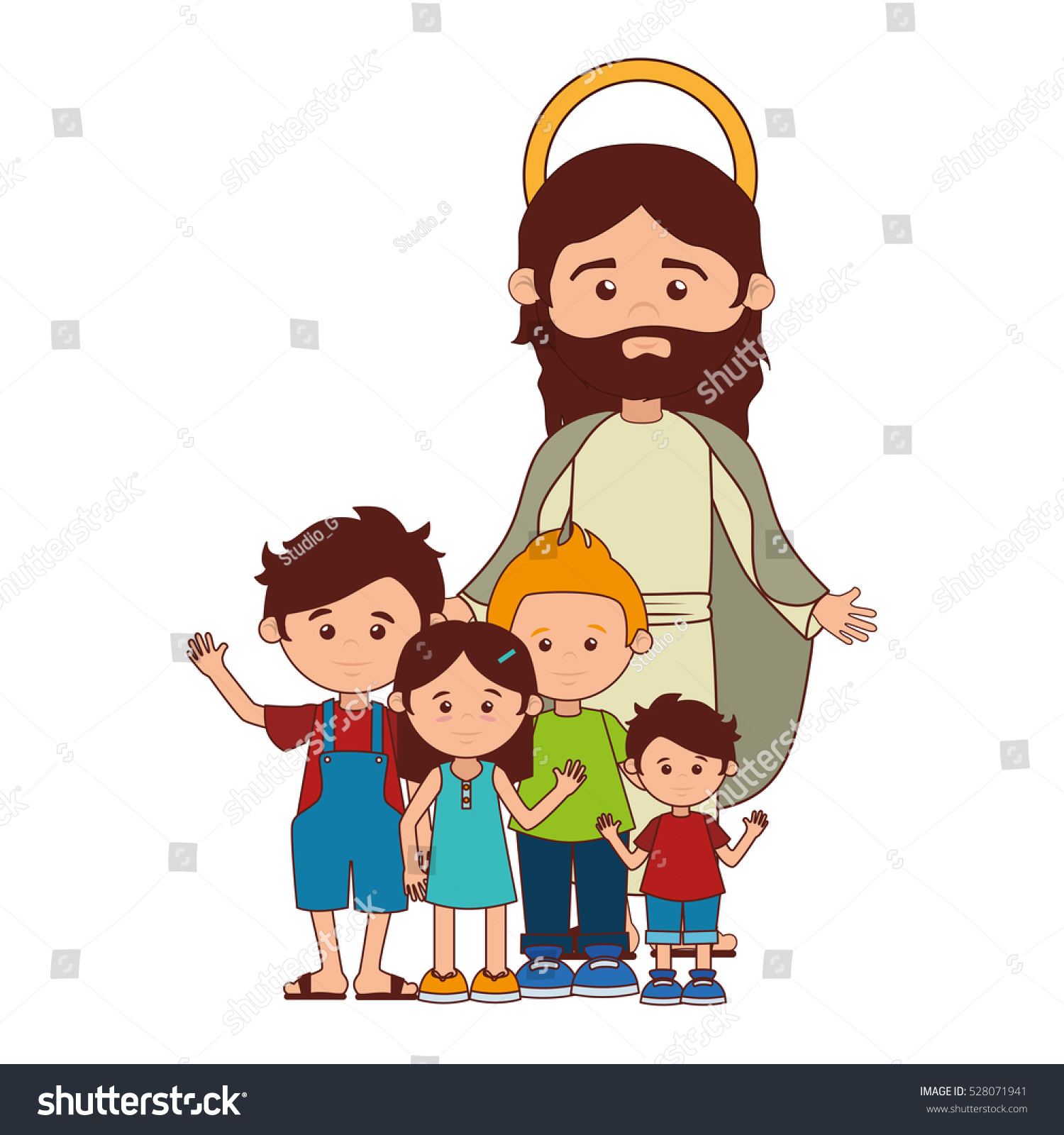 Jesus Christ Character Religious Icon Stock Vector (Royalty Free ...