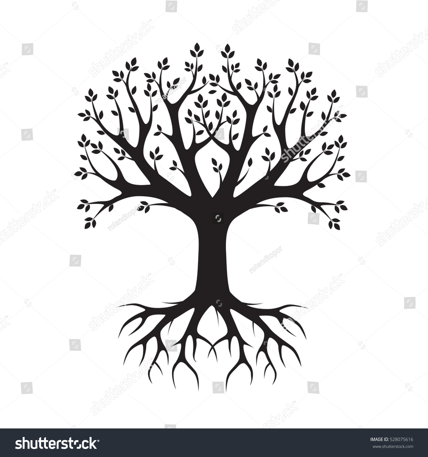 Black Vector Tree Roots Vector Illustration Stock Vector (Royalty Free ...