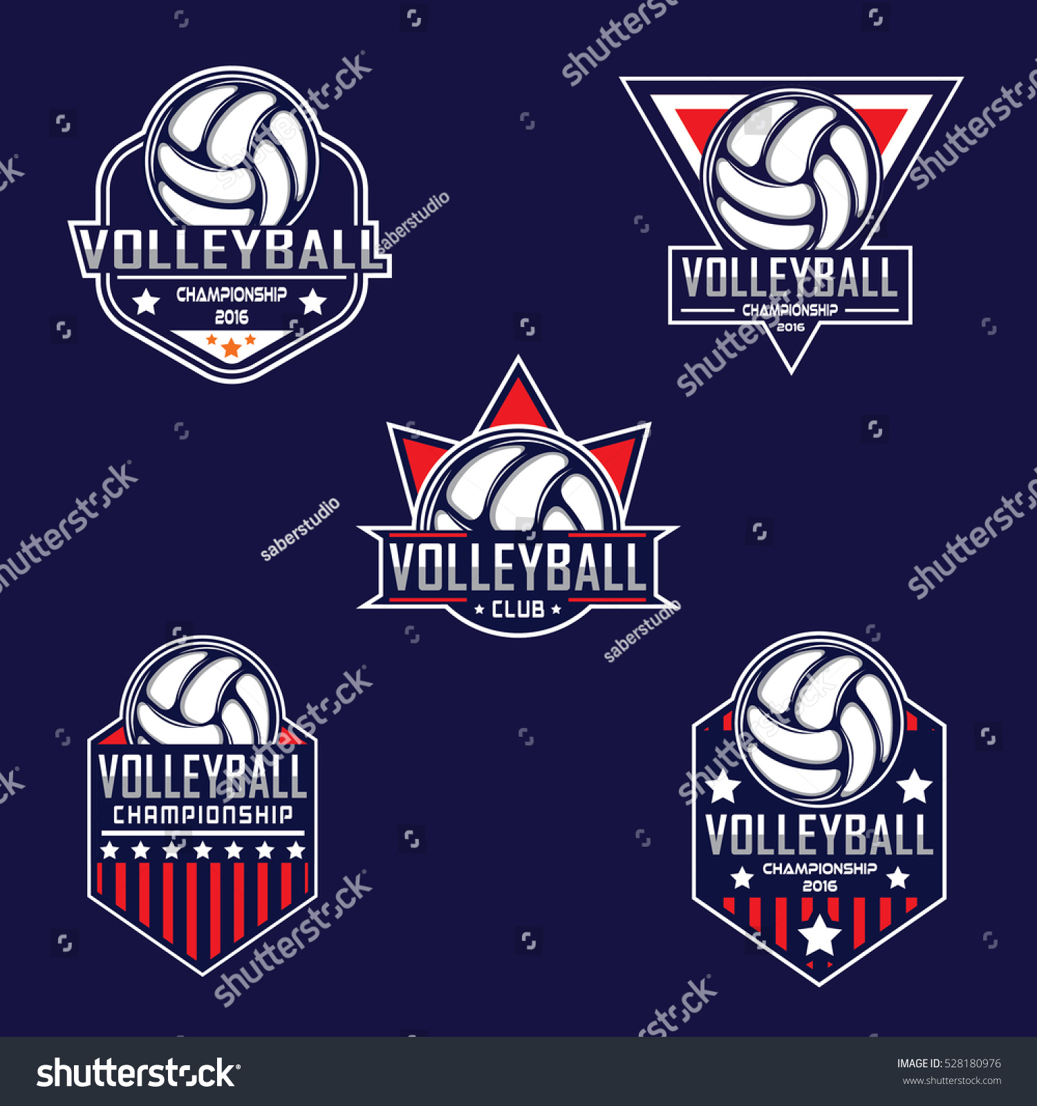 Volleyball Logo America Logo Stock Vector (Royalty Free) 528180976 ...