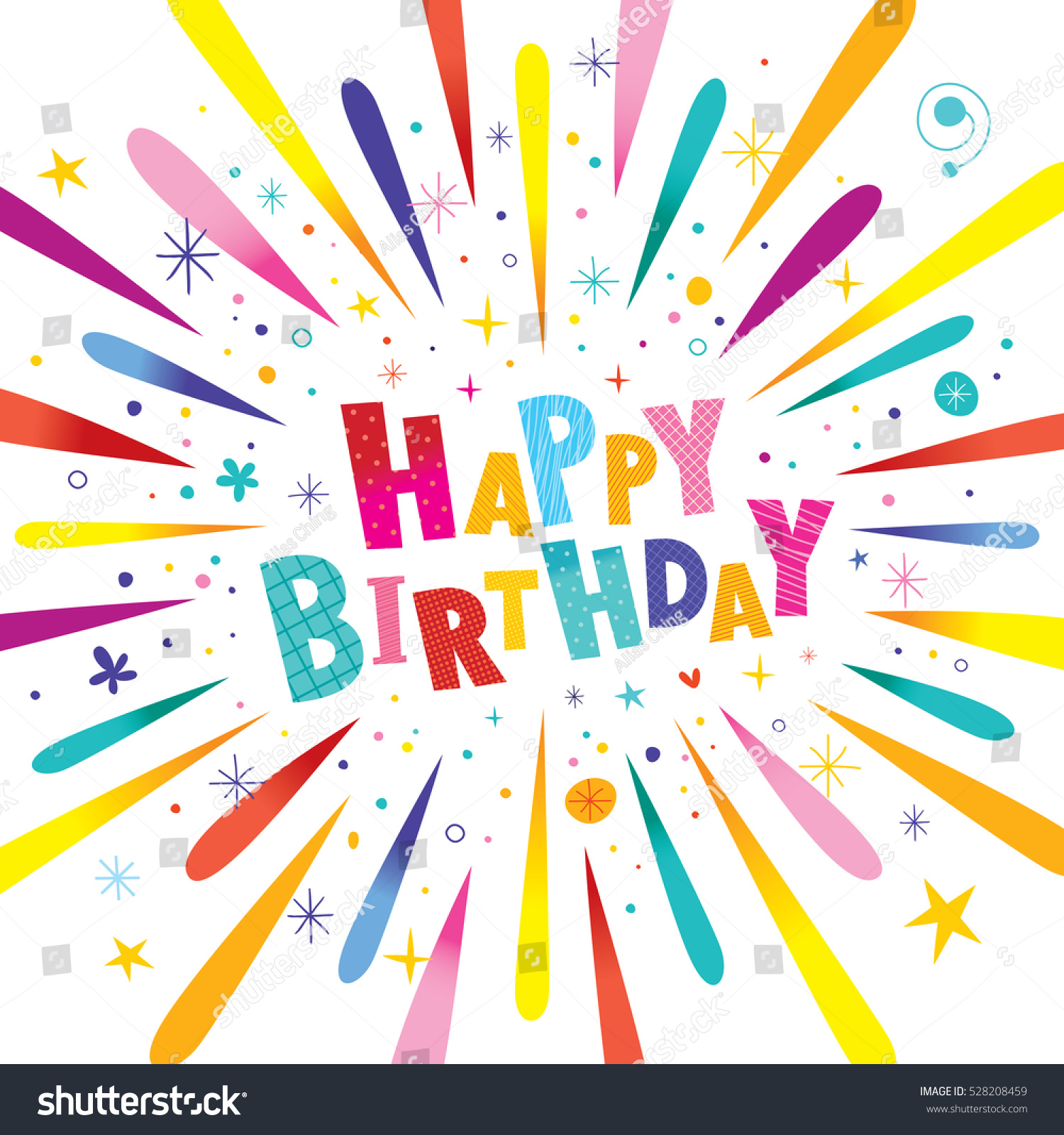 Happy Birthday Greeting Card Stock Vector (Royalty Free) 528208459 ...