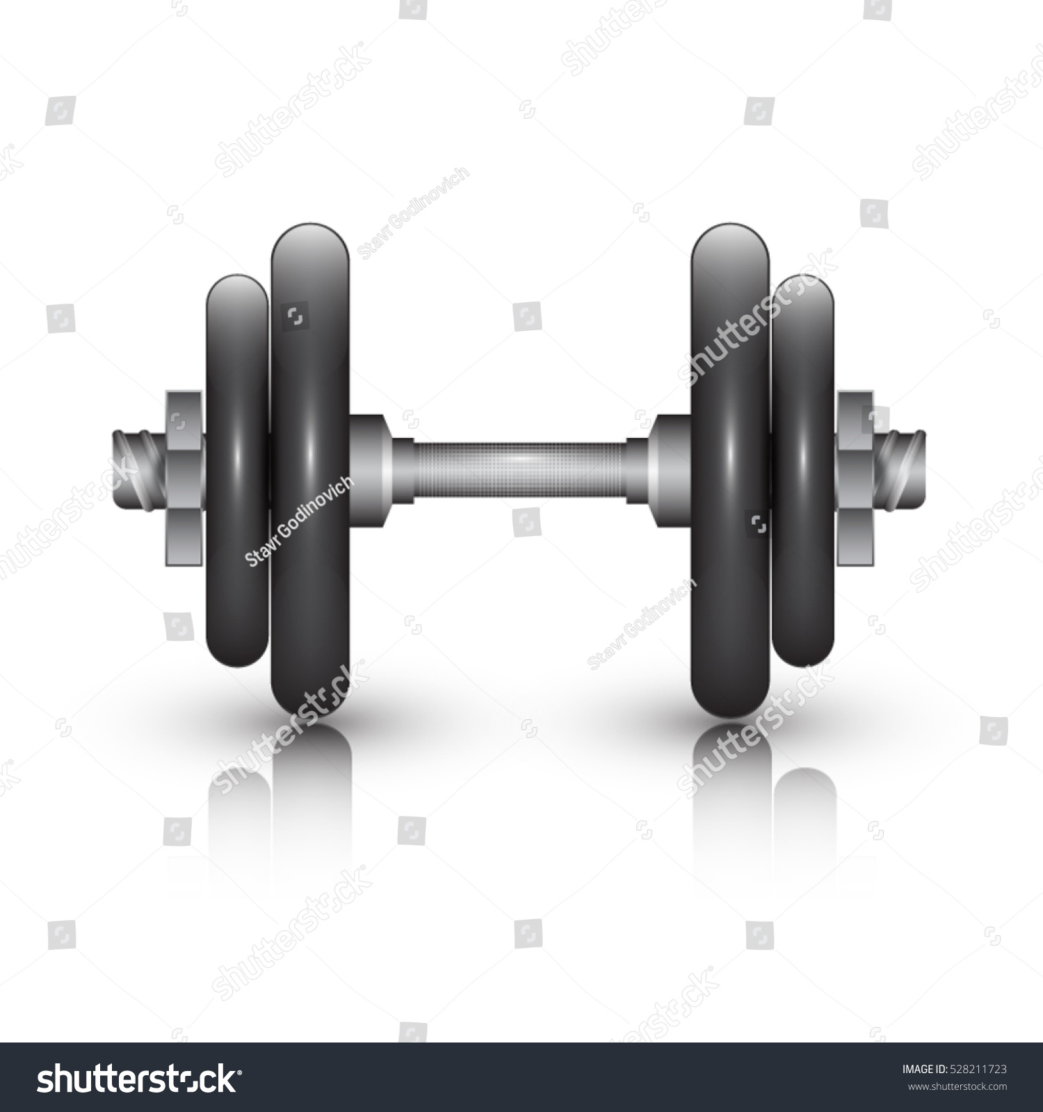 Black Dumbbell Isolated On White Background Stock Vector (Royalty Free ...