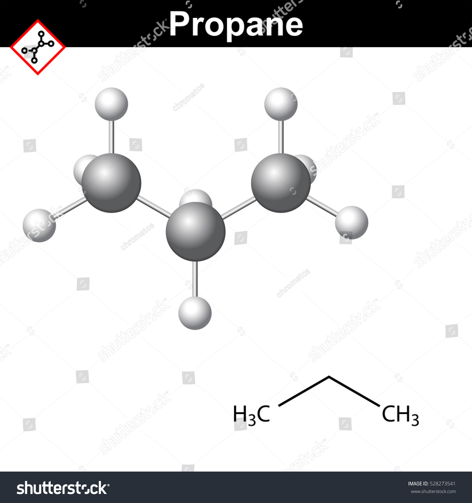 Propane Chemical Natural Gas Component Chemical Stock Illustration ...