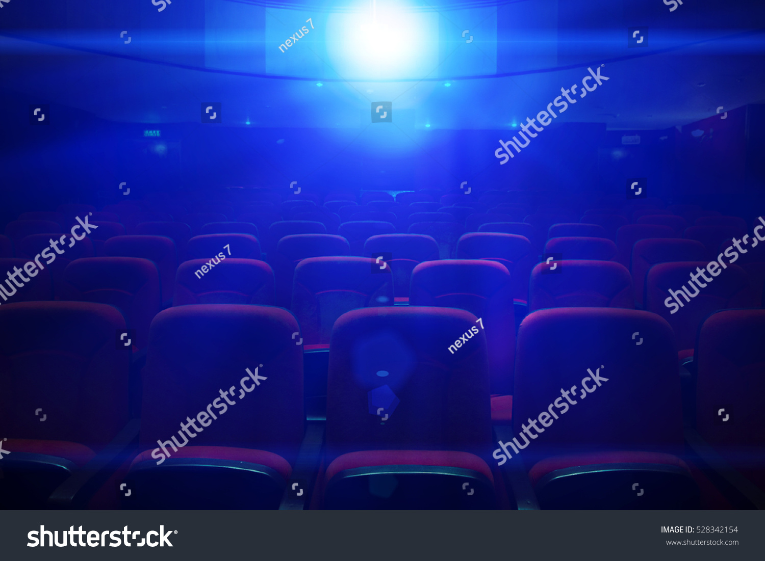 Empty Movie Theater Projection Light Falling Stock Photo 528342154 ...