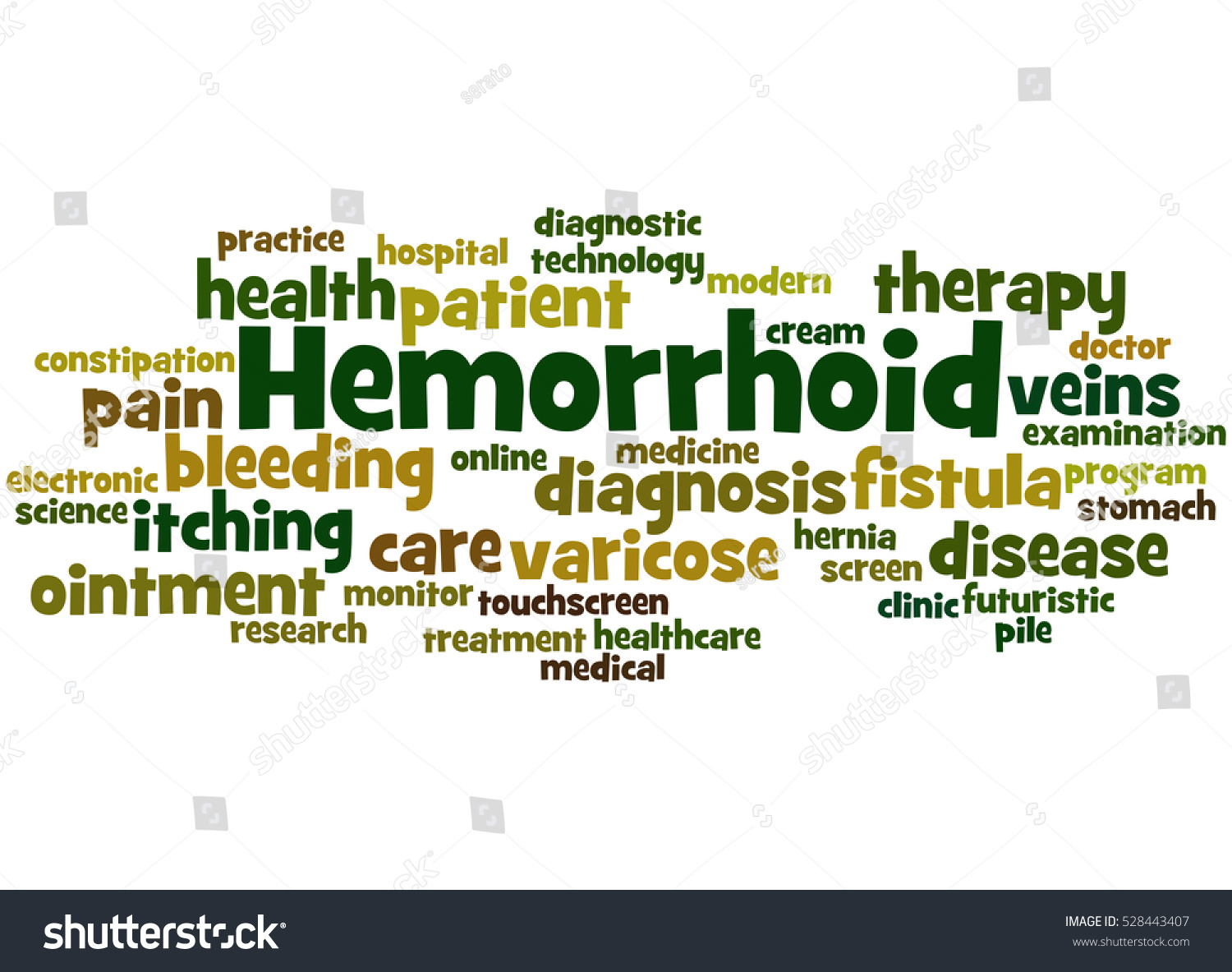 Hemorrhoid Word Cloud Concept On White Stock Illustration 528443407