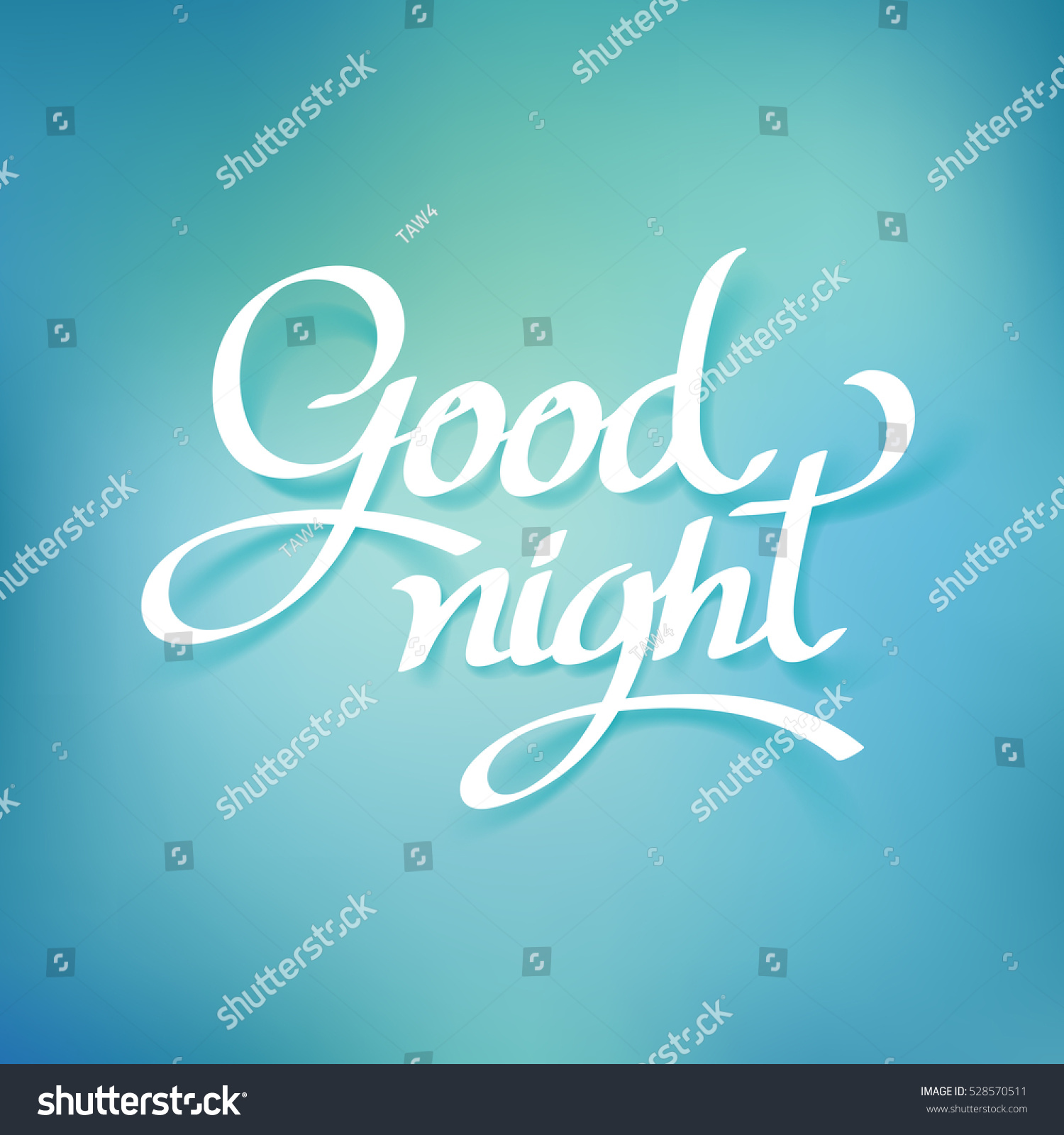 Goodnight Calligraphy Hand Lettering Vector Art Stock Vector (Royalty ...