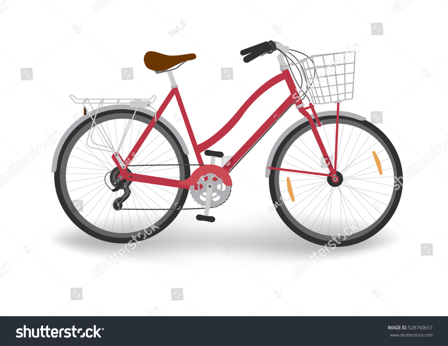 red bicycle basket