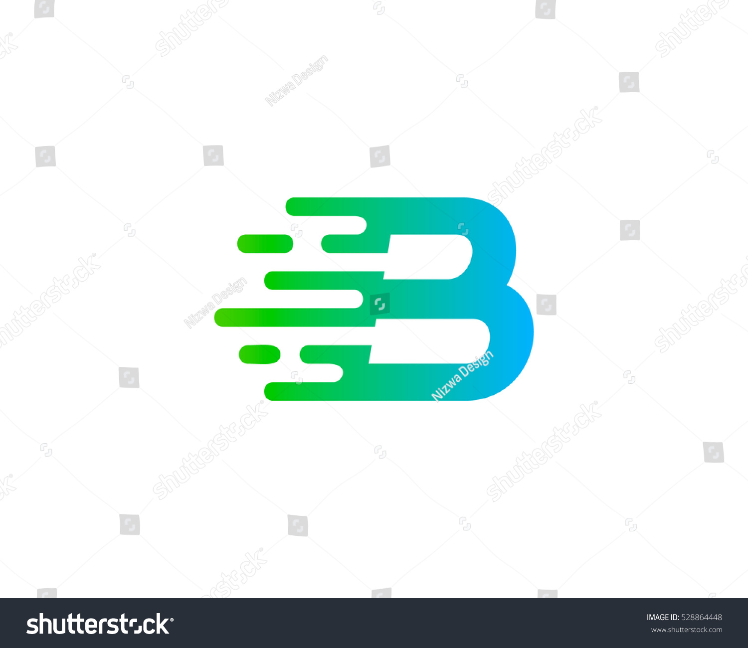 Letter Initial B Speed Logo Design Stock Vector (Royalty Free ...