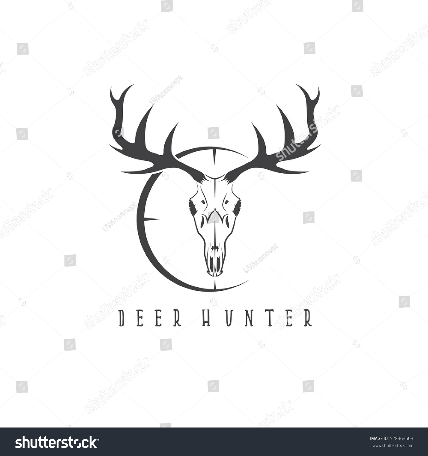 Deer Skull Target Vector Design Template Stock Vector (Royalty Free ...