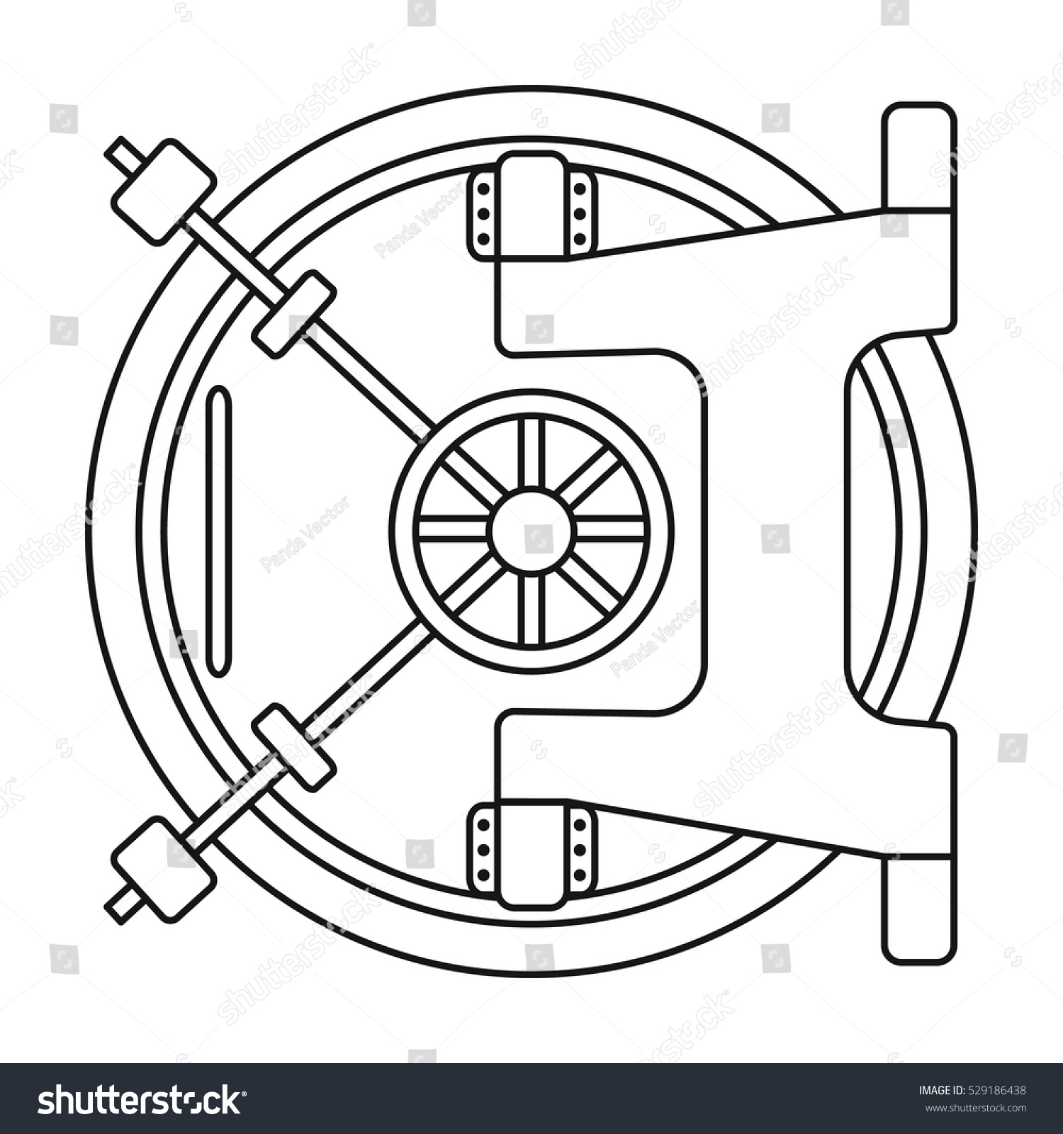 Bank Vault Icon Outline Style Isolated Stock Vector (Royalty Free ...