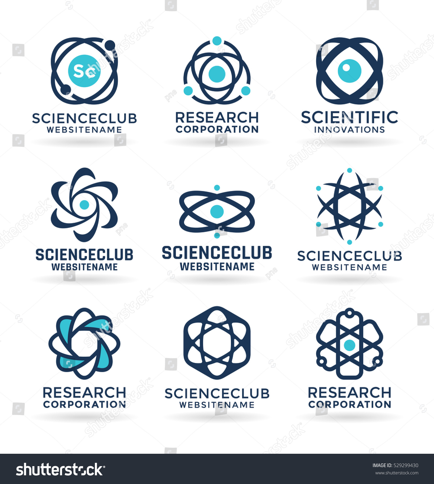 Science Symbols Atom Molecule Icons Chemistry Stock Vector (Royalty ...