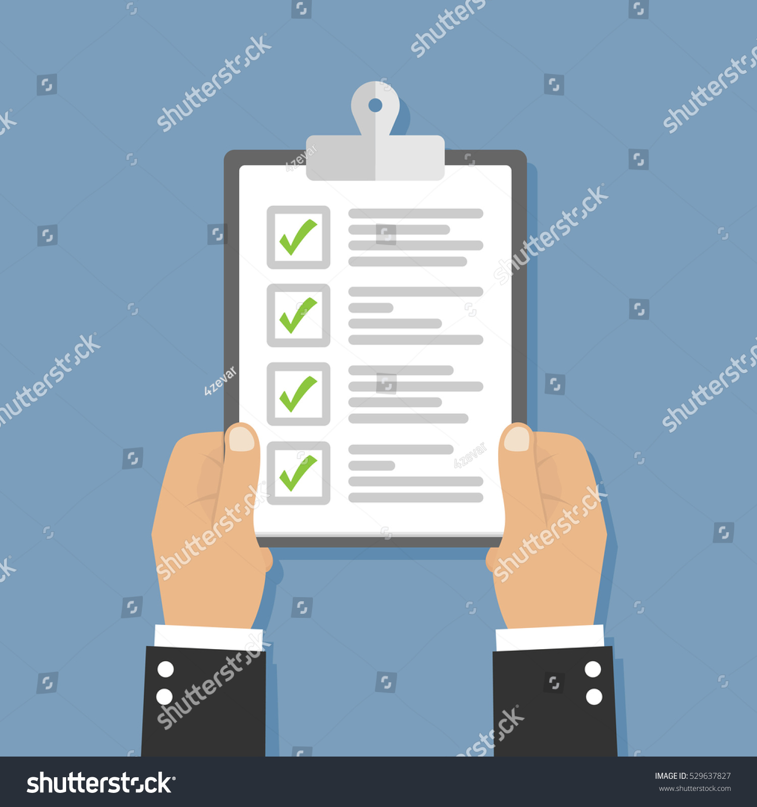 Hand Holding Clipboard Checklist Stock Vector (Royalty Free) 529637827 ...