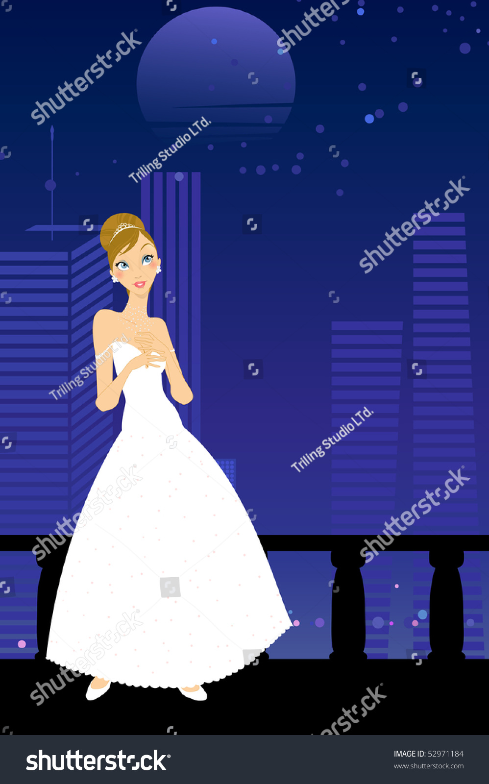 Vector Illustration Beautiful Women Evening Dress Stock Vector Royalty Free 52971184 