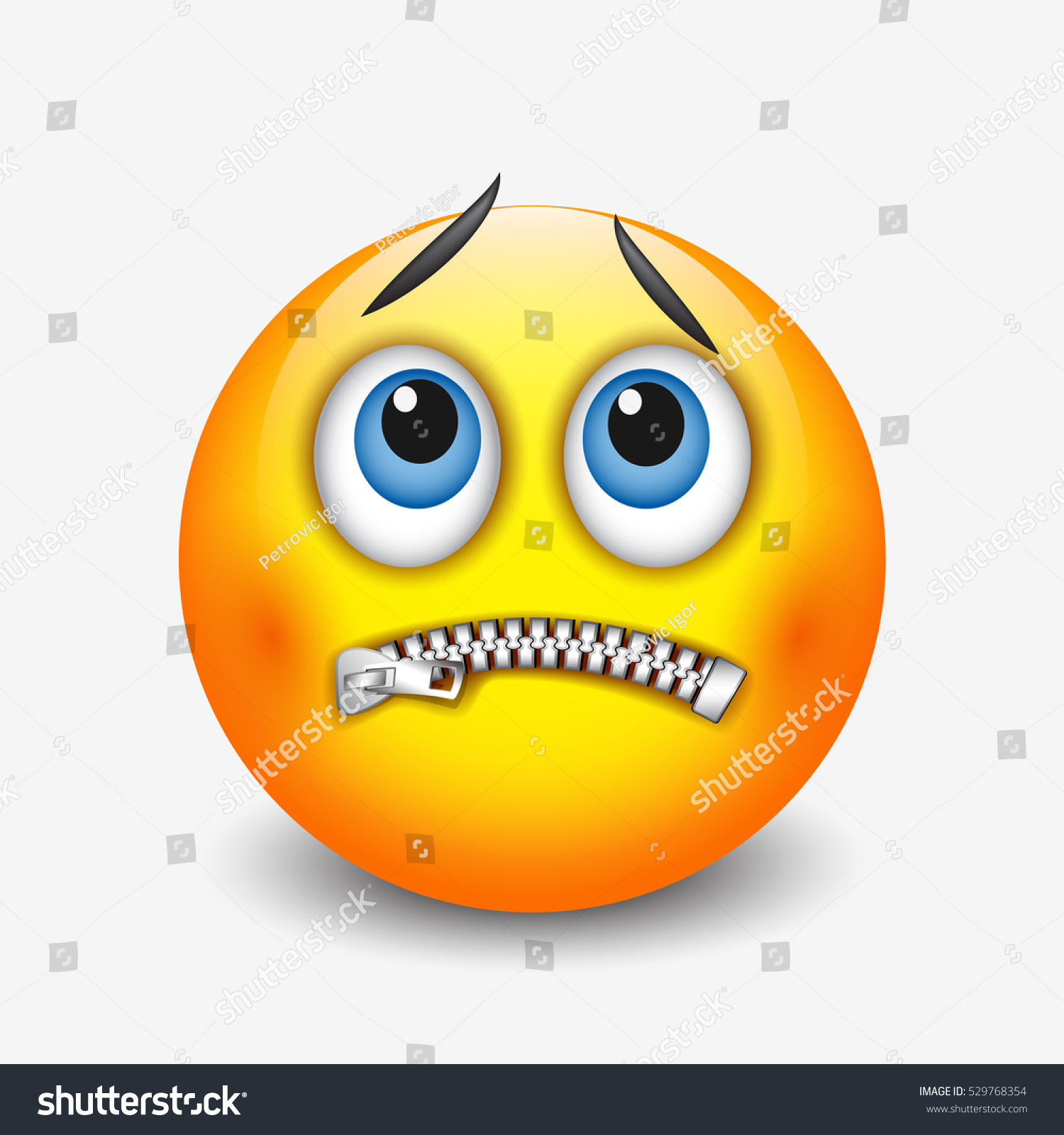 Zipped Mouth Smiley Emoticon Emoji Vector Stock Vector (Royalty Free ...