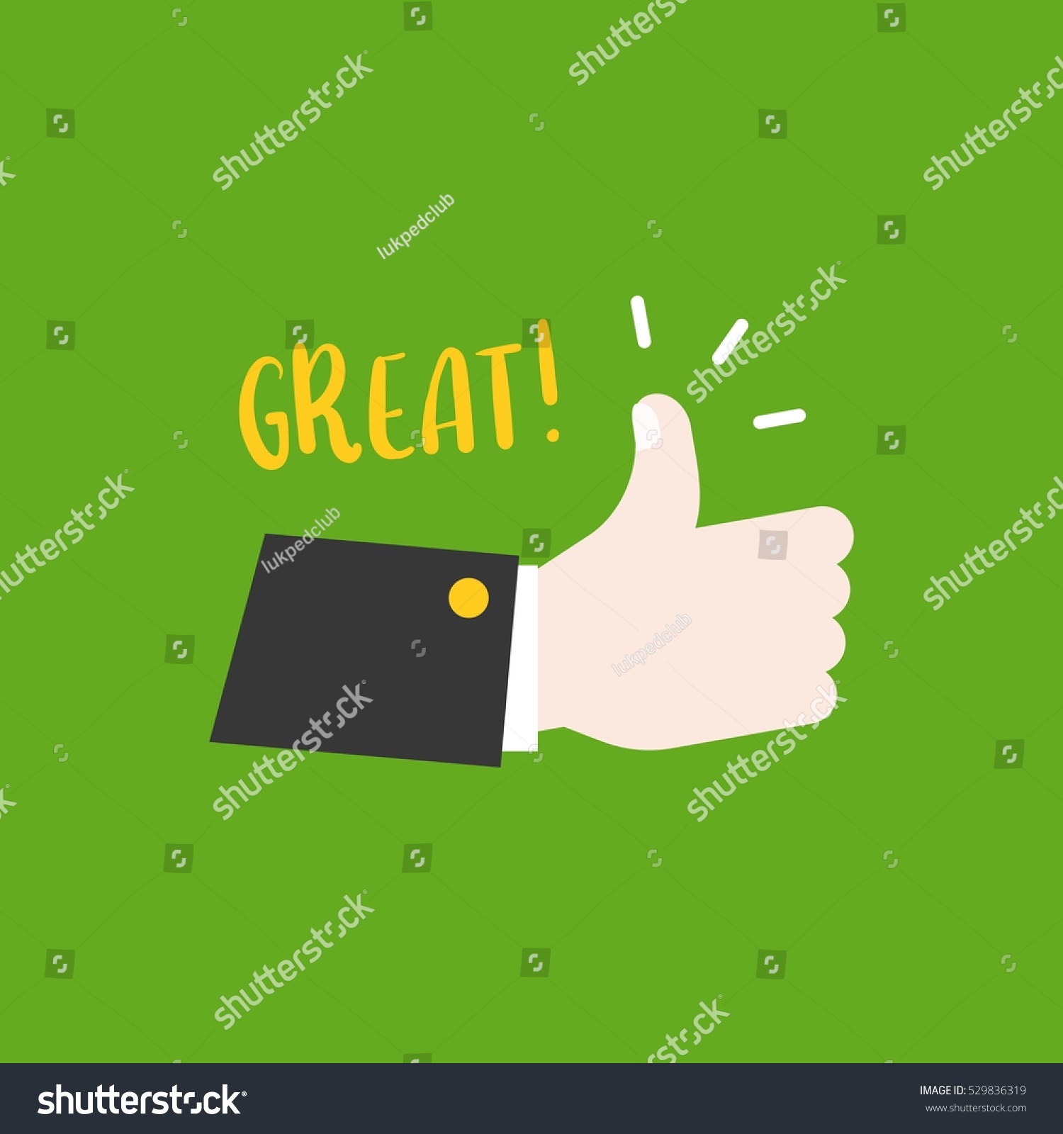 hand-thumps-great-meaning-flat-design-stock-vector-royalty-free