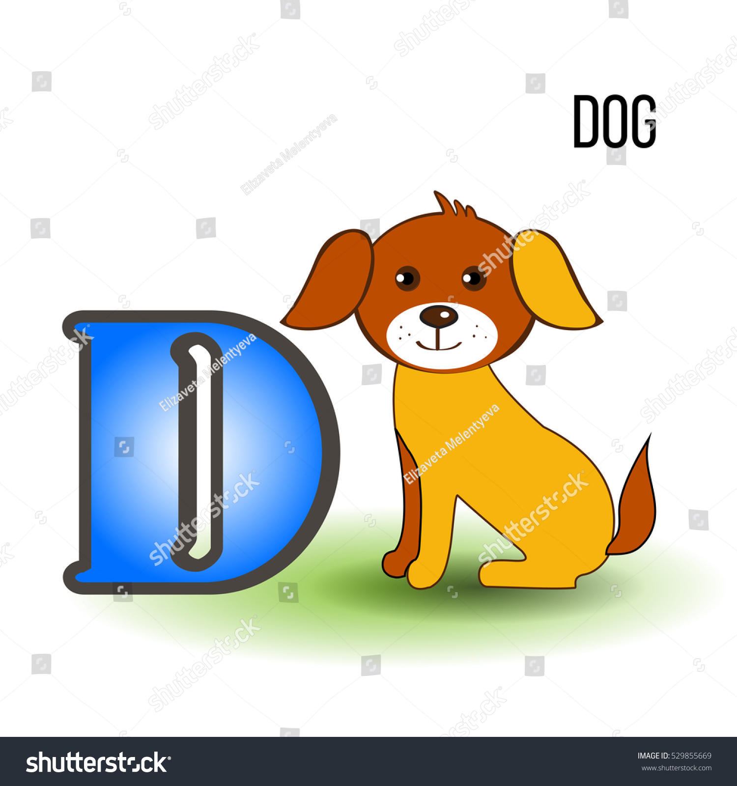 Cute Zoo English Alphabet D Cartoon Stock Vector (Royalty Free ...