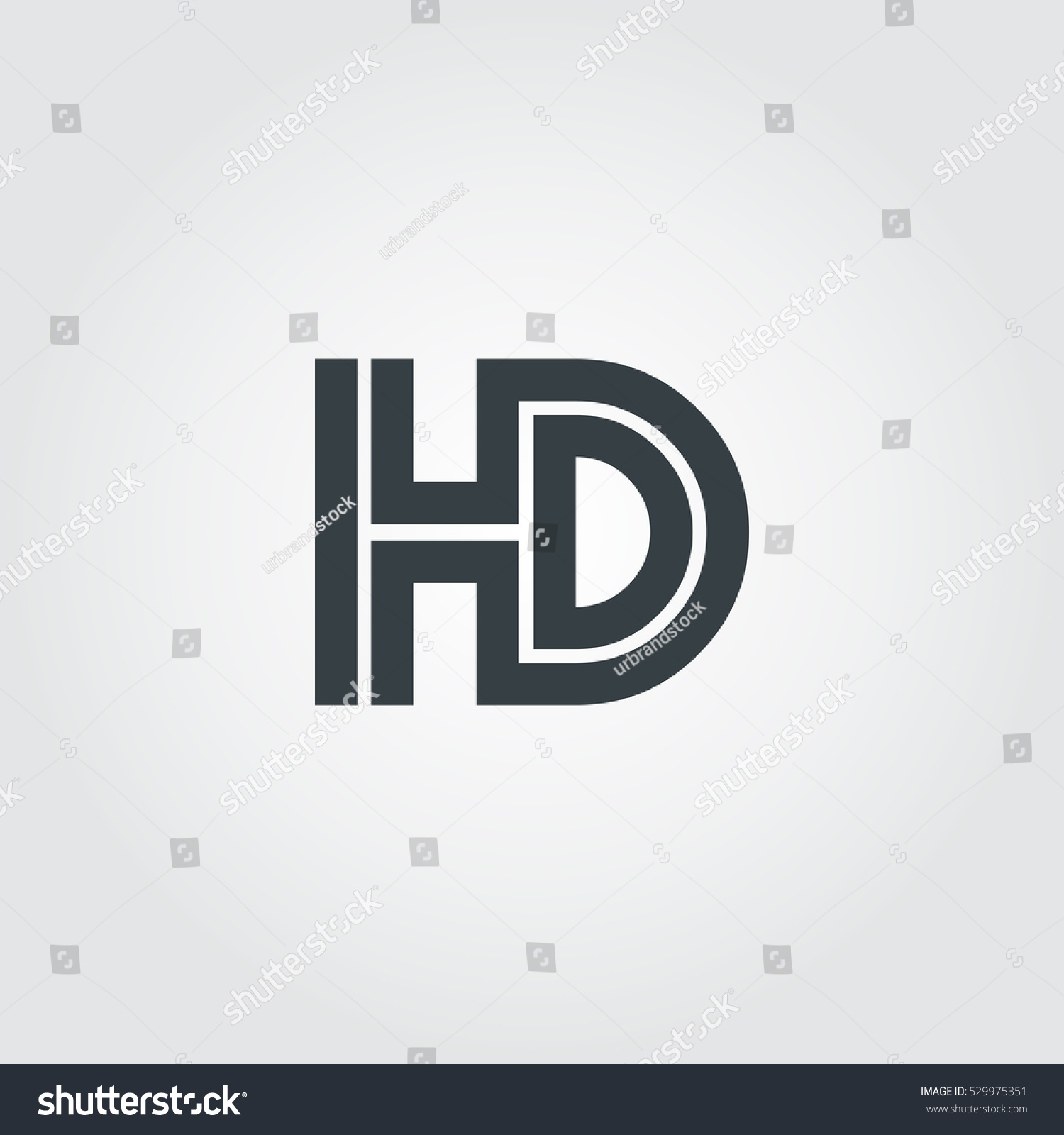 Initial Letter Hd Linked Design Logo Stock Vector (Royalty Free ...