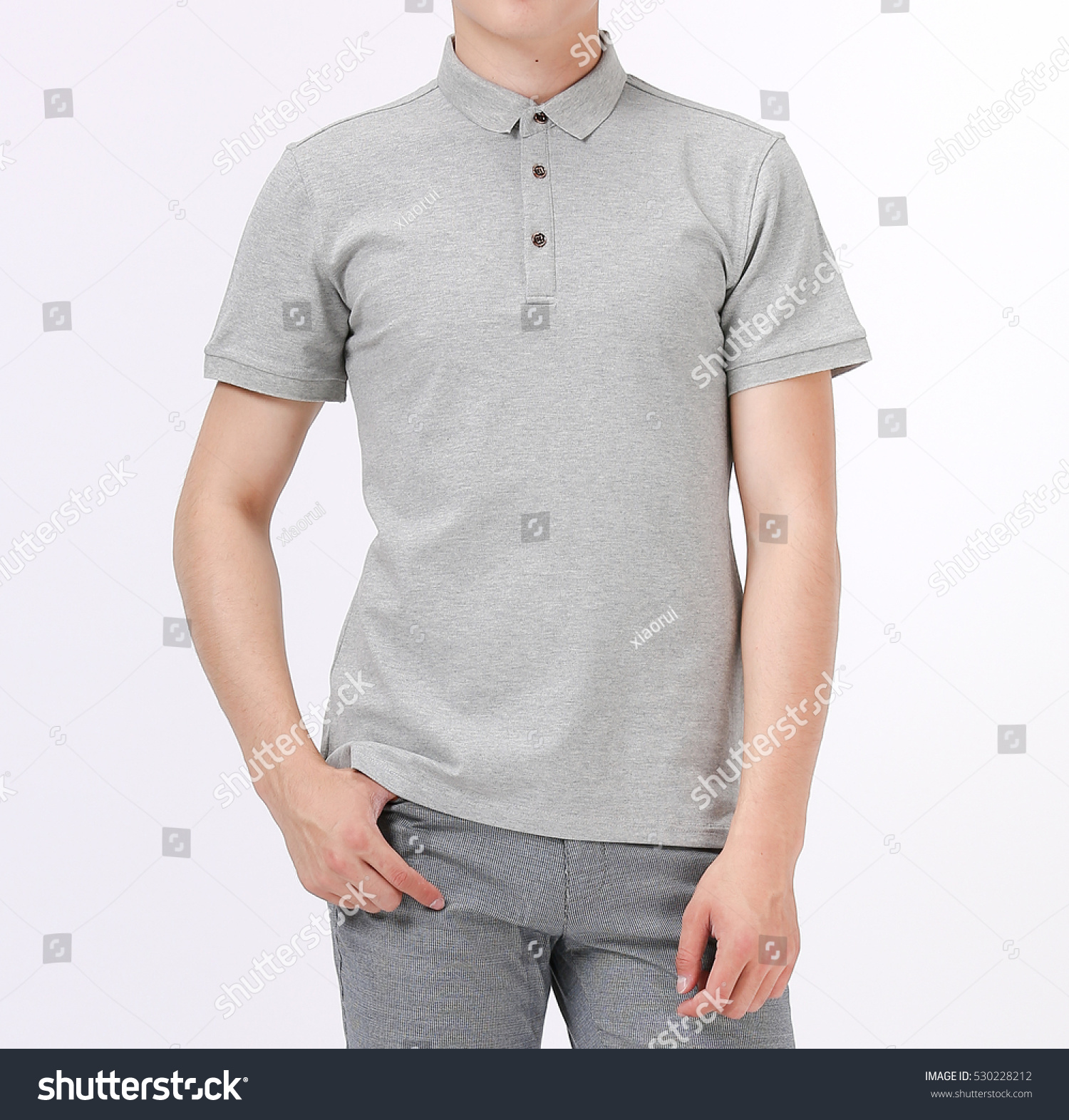 light gray color polo shirt