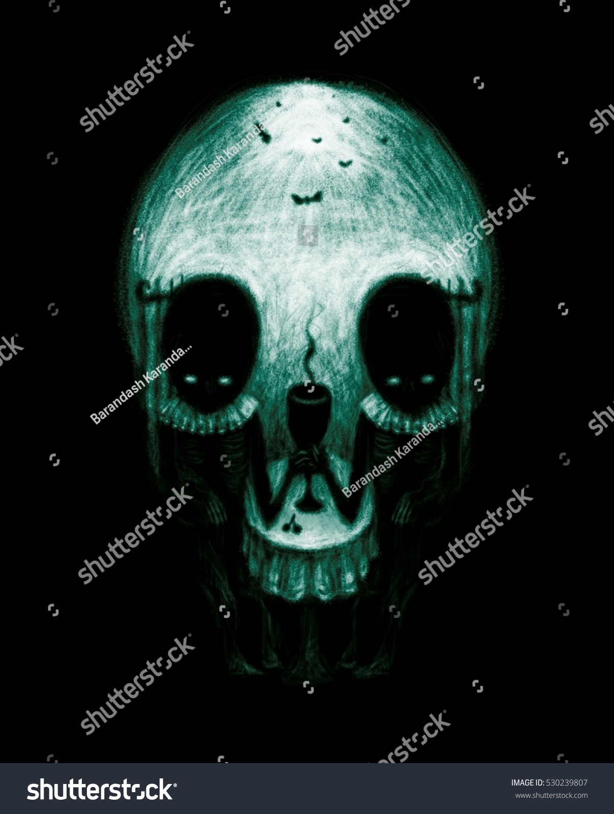 Optical Illusion Skull Portrait Two People Stock Illustration 530239807 ...