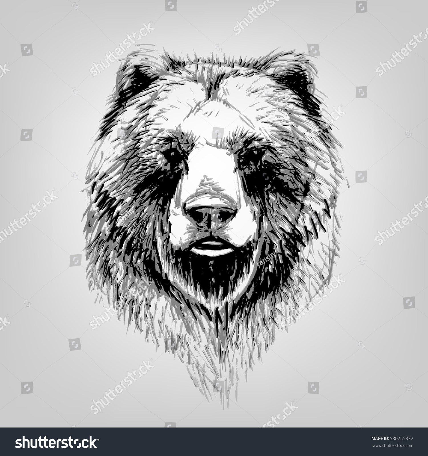 Голова медведя тату эскиз
