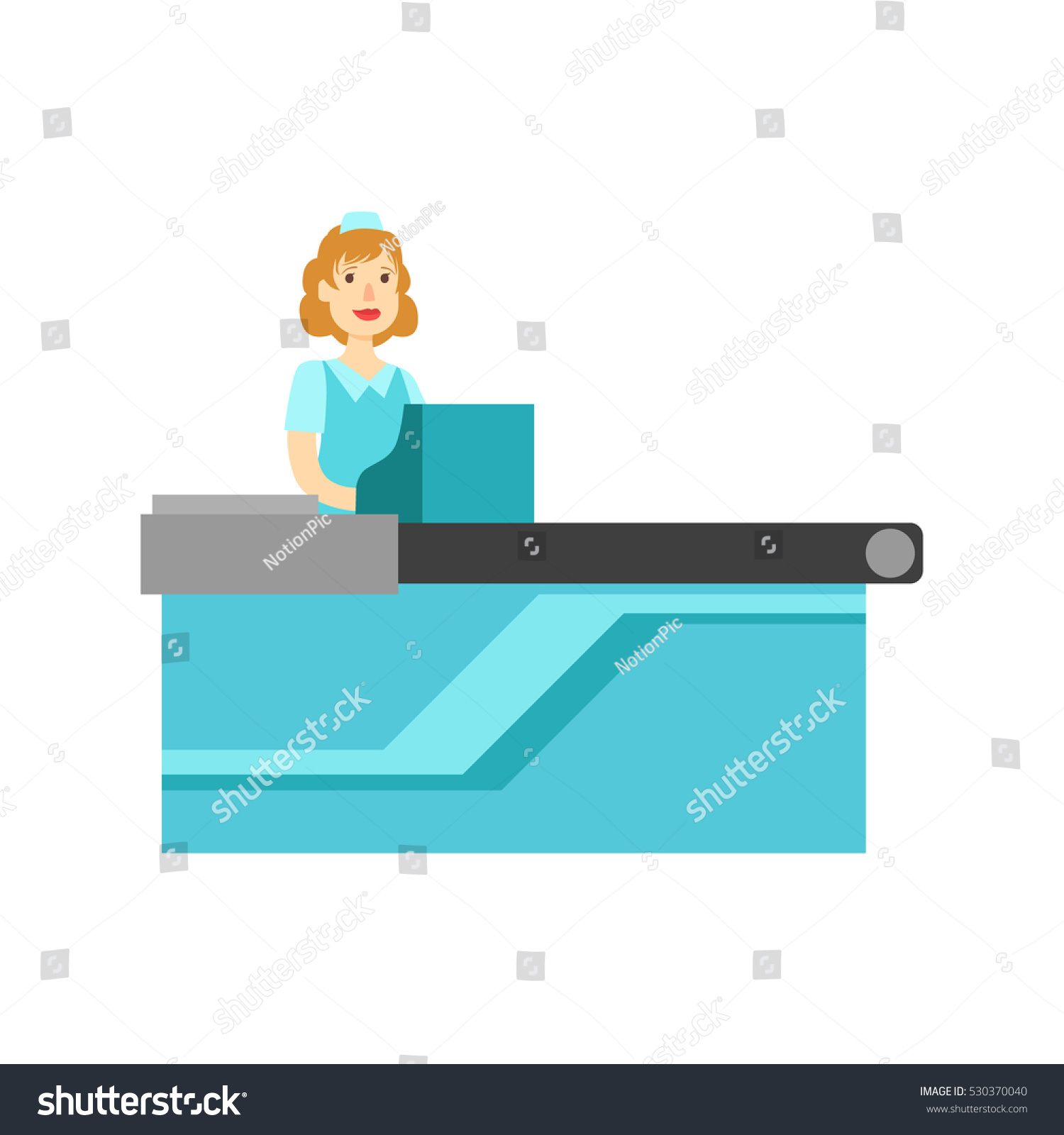 Woman Cashier Counter Shopping Mall Department Stock Vector (royalty 