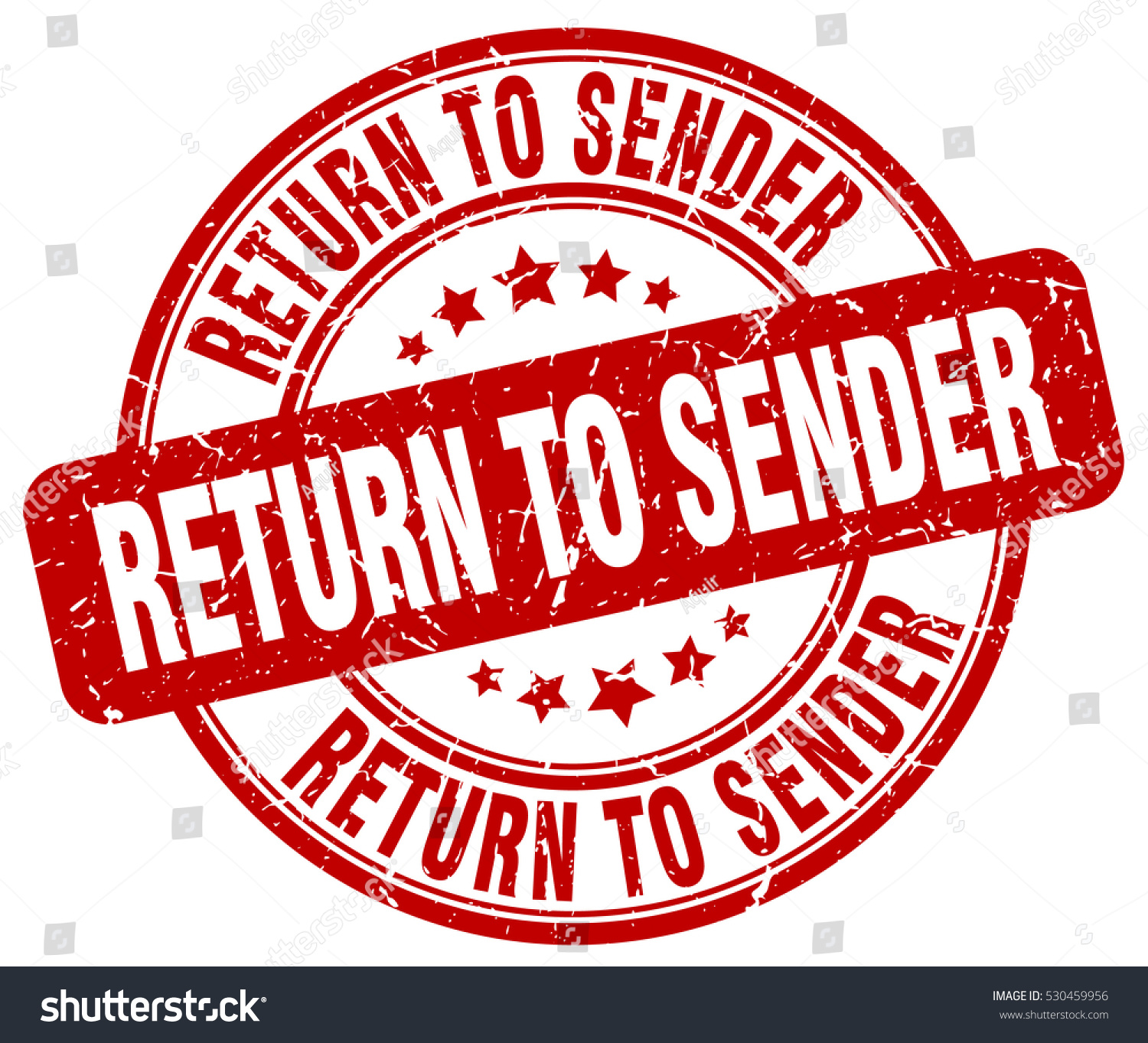 Return Sender Stamp Red Round Grunge Stock Vector (Royalty Free