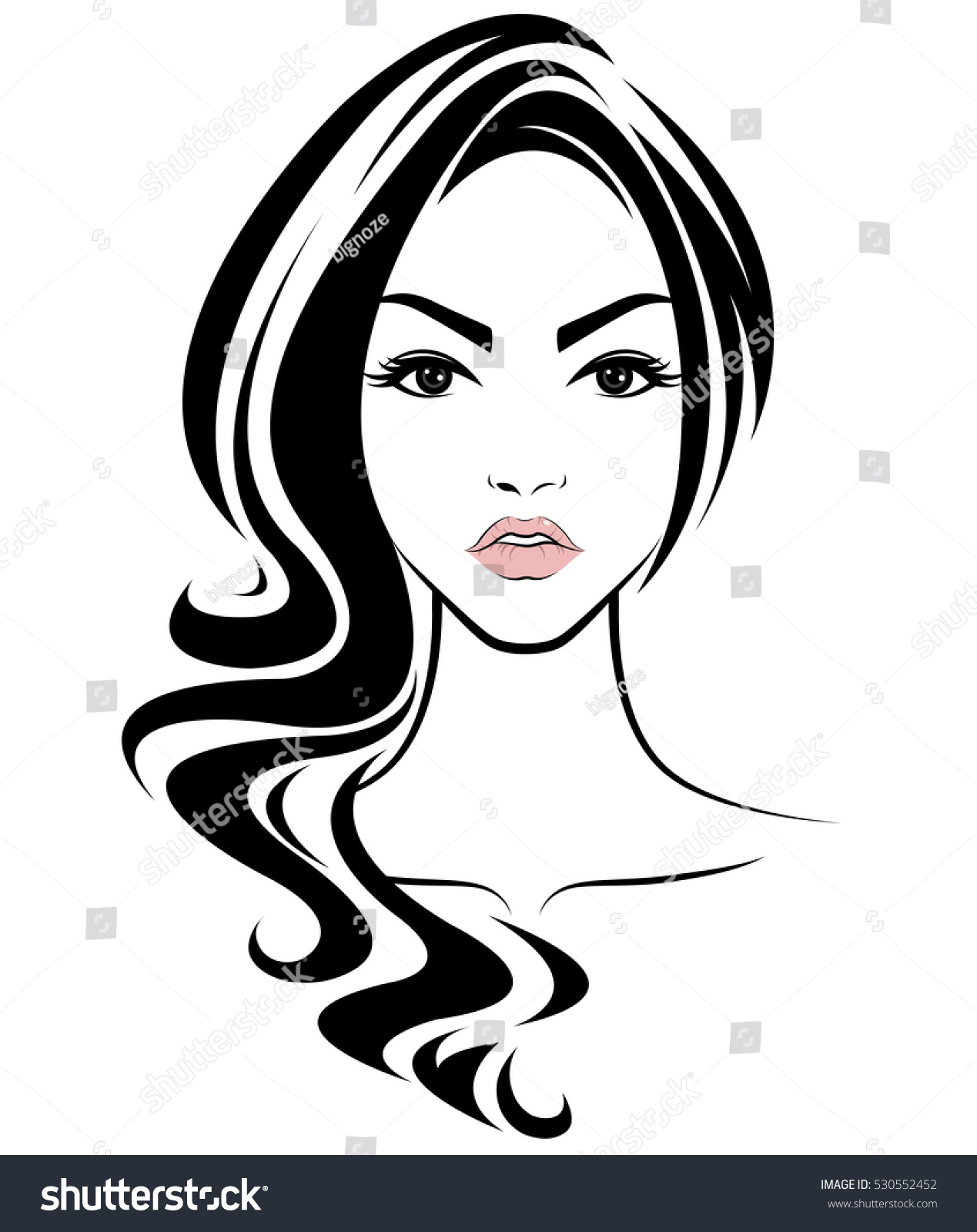 Illustration Women Long Hair Style Icon Stock Vector Royalty Free 530552452 Shutterstock 8948