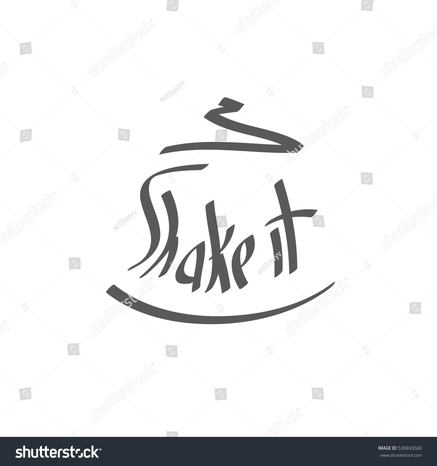 Shake Text Hand Written Lettering Vector Stock Vector (Royalty Free ...